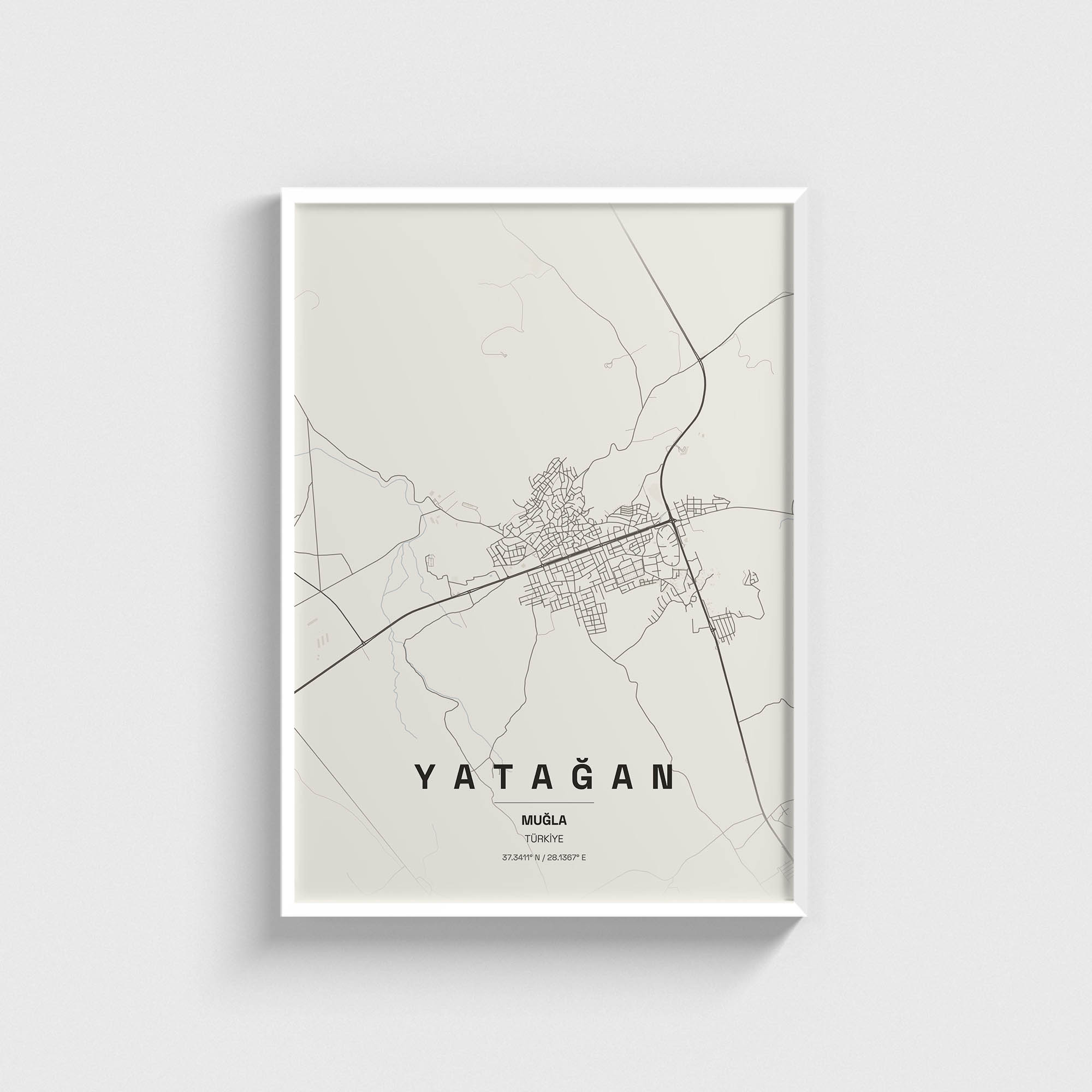 Muğla Yatağan İlçe Haritası Posteri - Görsel 2