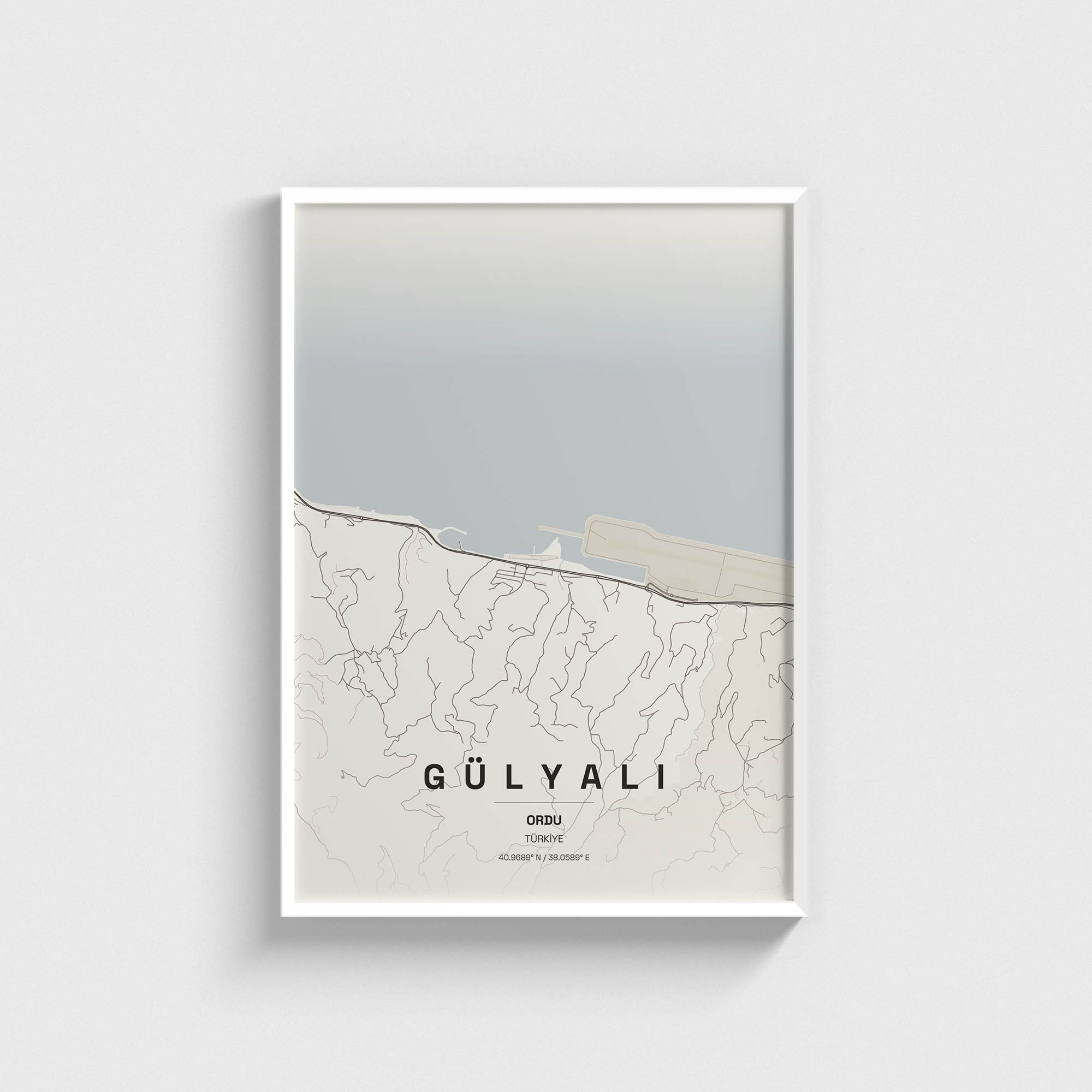 Ordu Gülyalı İlçe Haritası Posteri - Görsel 2