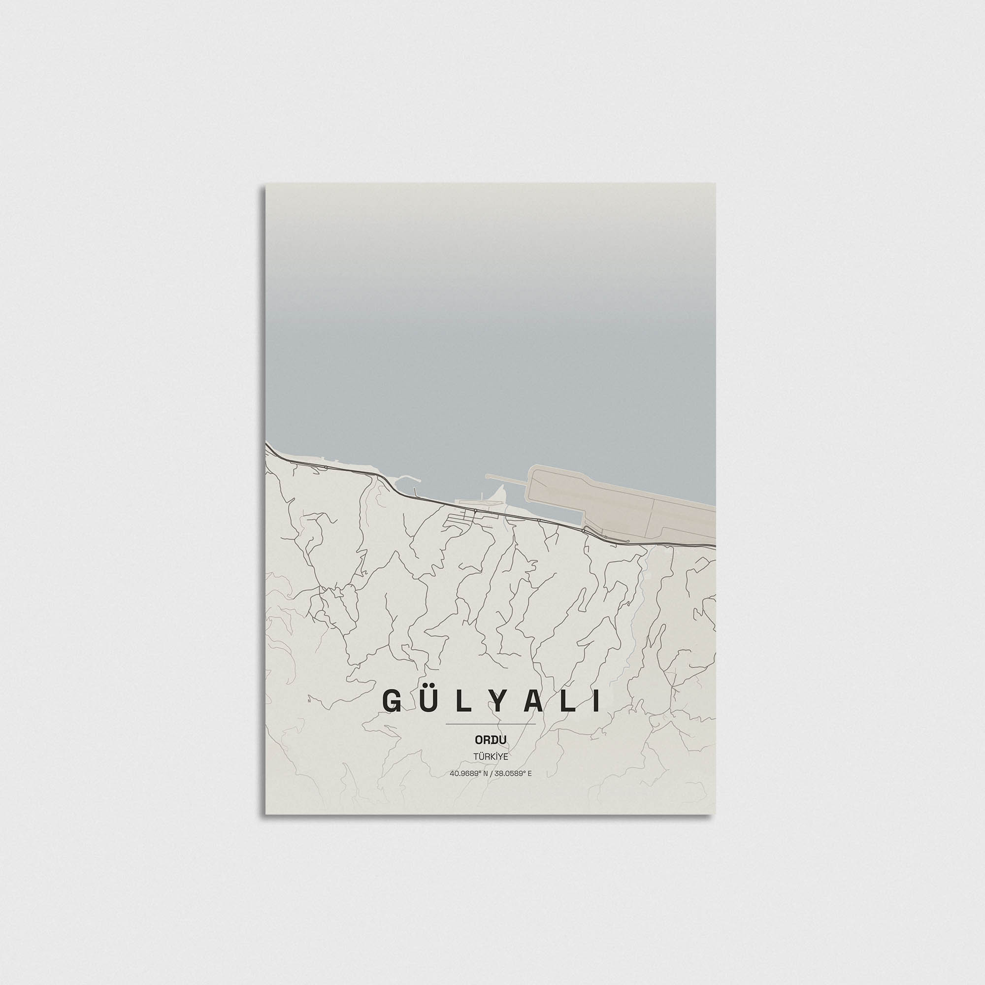 Ordu Gülyalı İlçe Haritası Posteri - Görsel 3