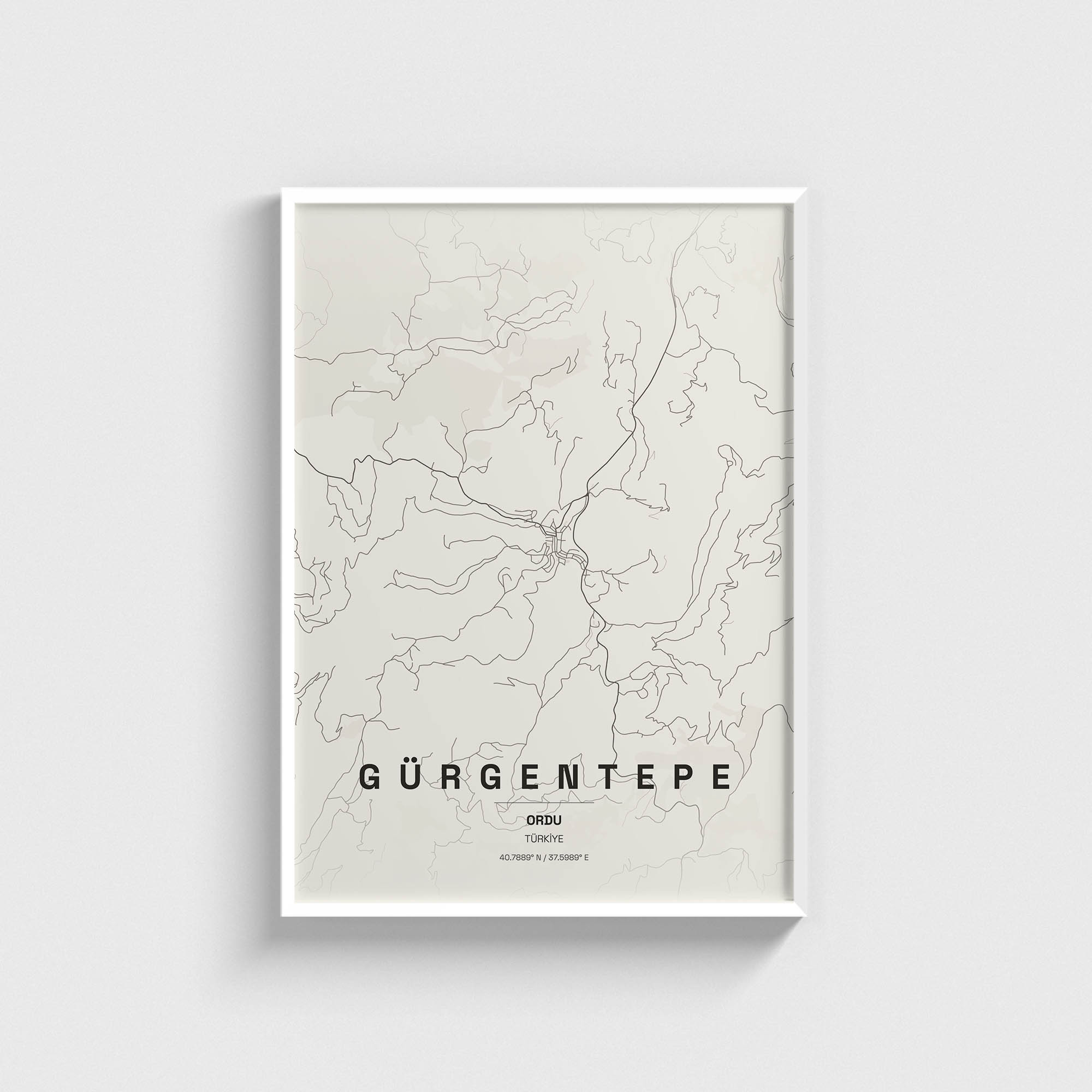 Ordu Gürgentepe İlçe Haritası Posteri - Görsel 2