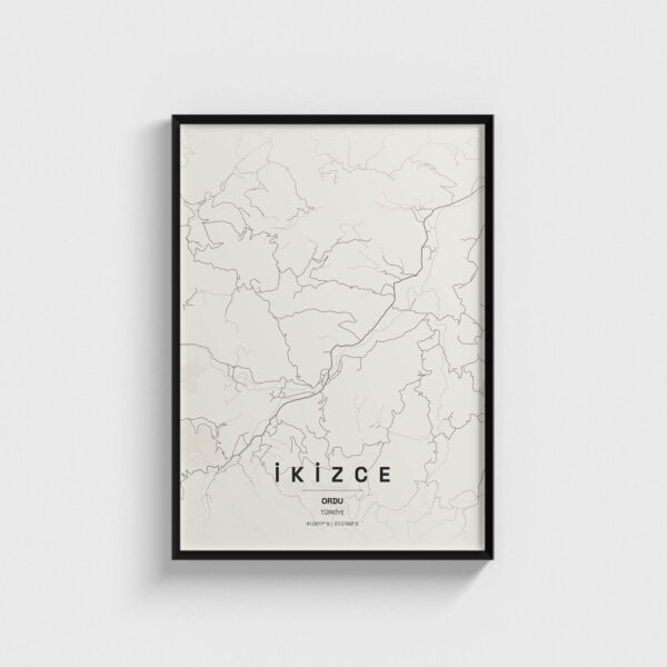 Ordu İkizce İlçe Haritası Posteri