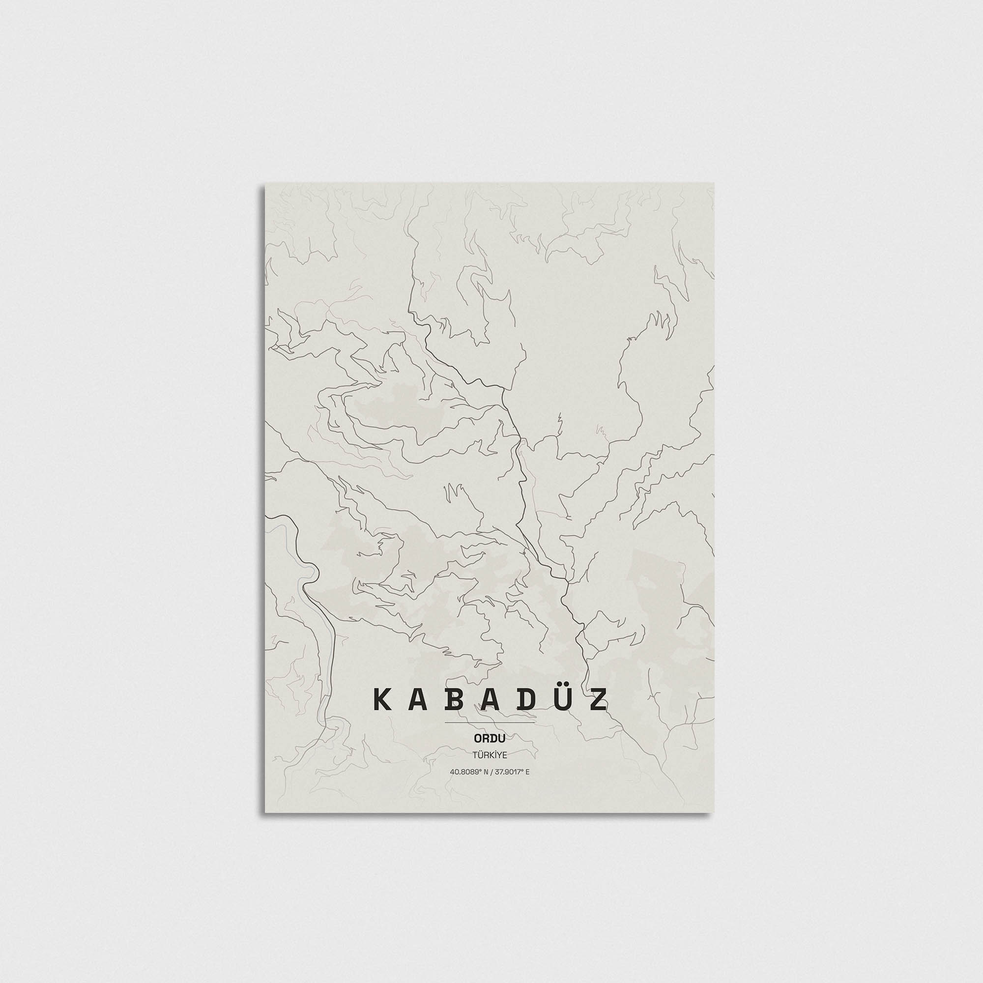 Ordu Kabadüz İlçe Haritası Posteri - Görsel 3