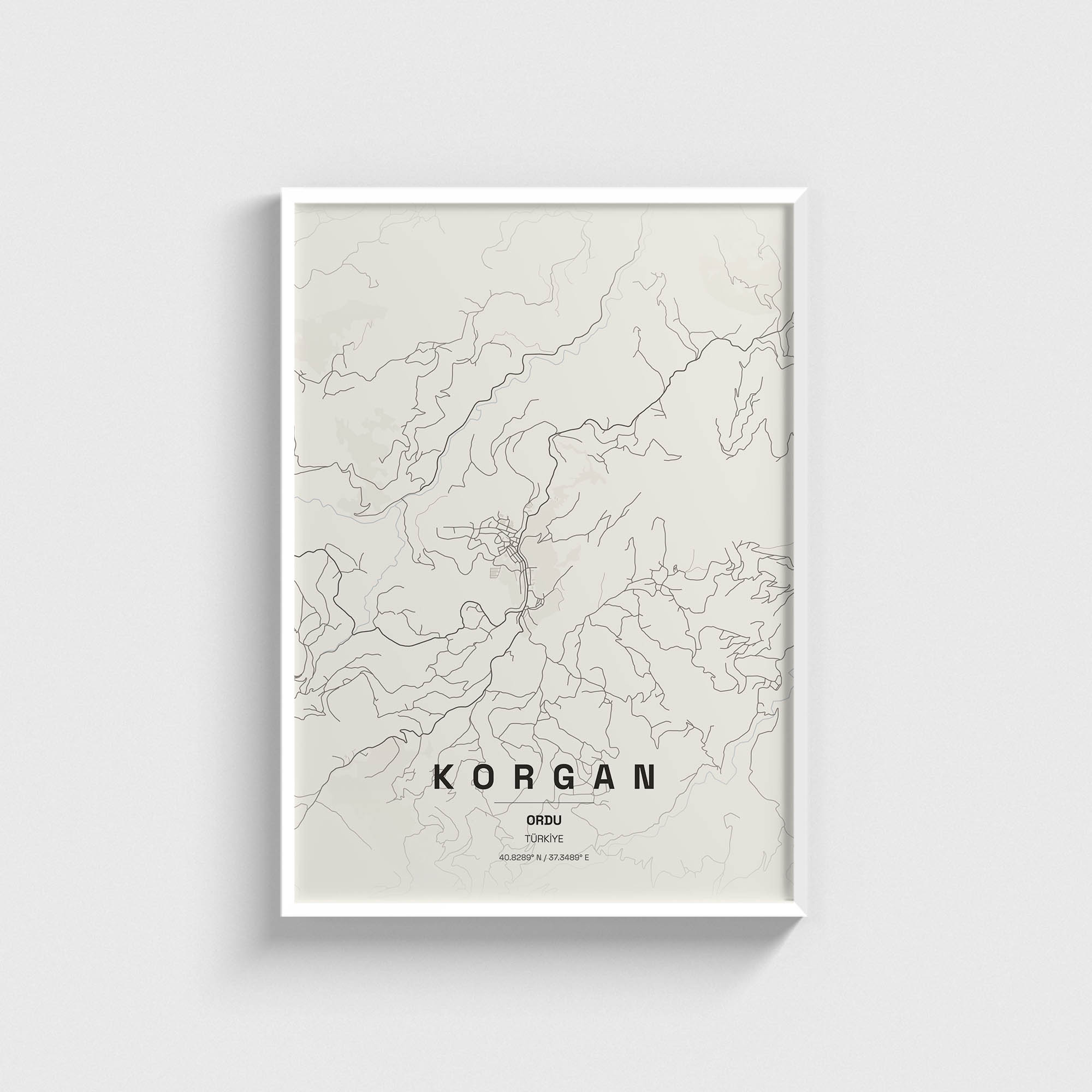 Ordu Korgan İlçe Haritası Posteri - Görsel 2