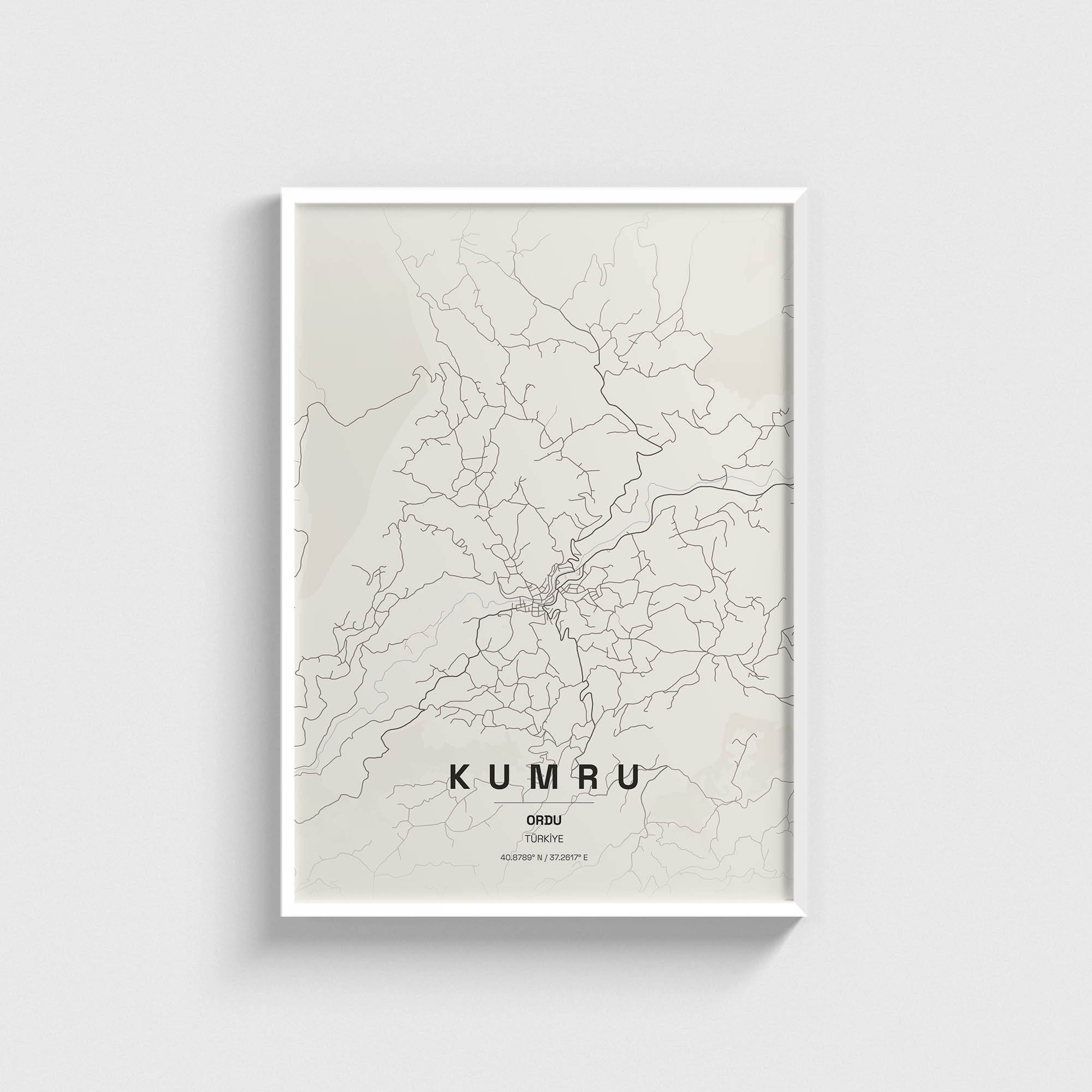 Ordu Kumru İlçe Haritası Posteri - Görsel 2