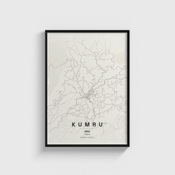 Ordu Kumru İlçe Haritası Posteri