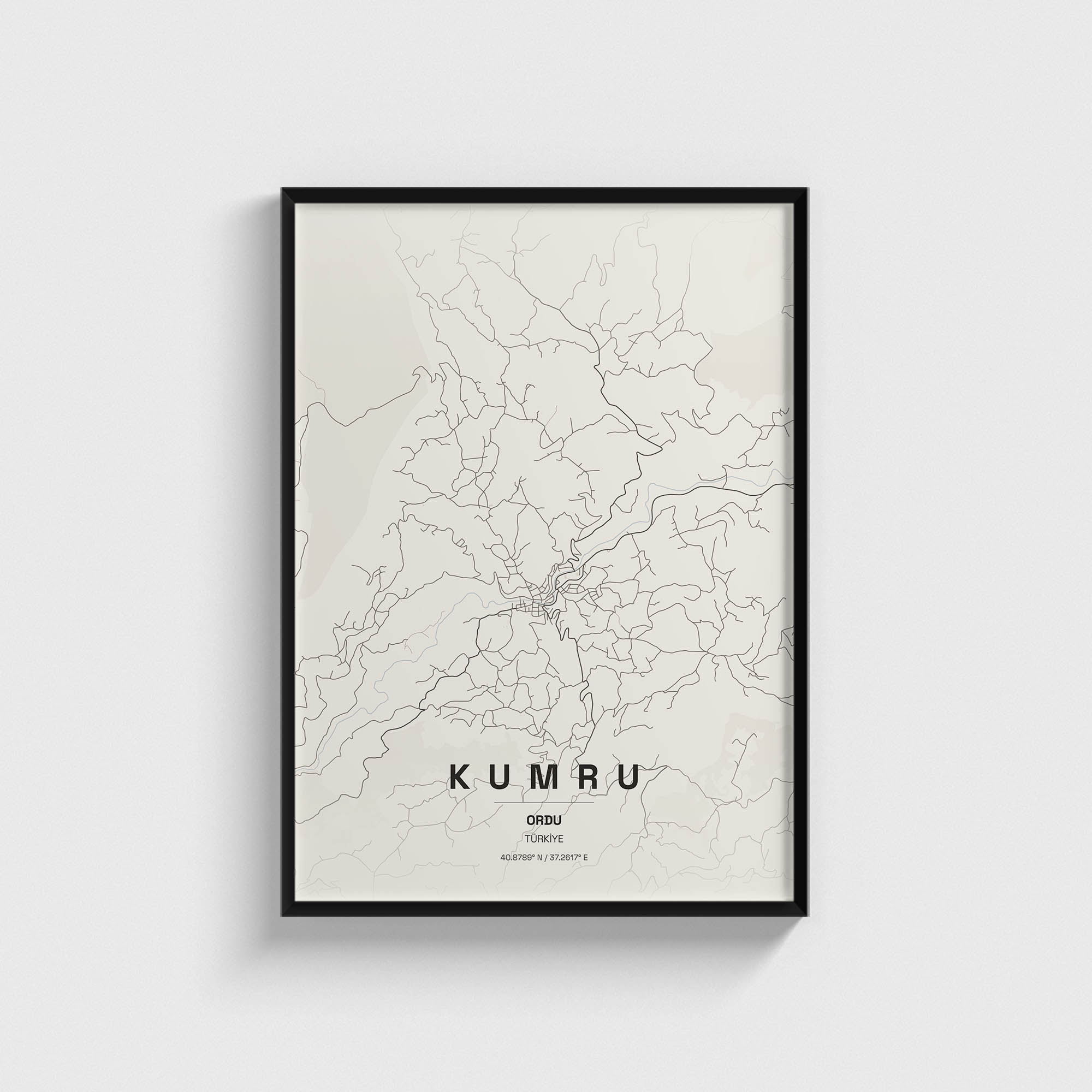 Ordu Kumru İlçe Haritası Posteri
