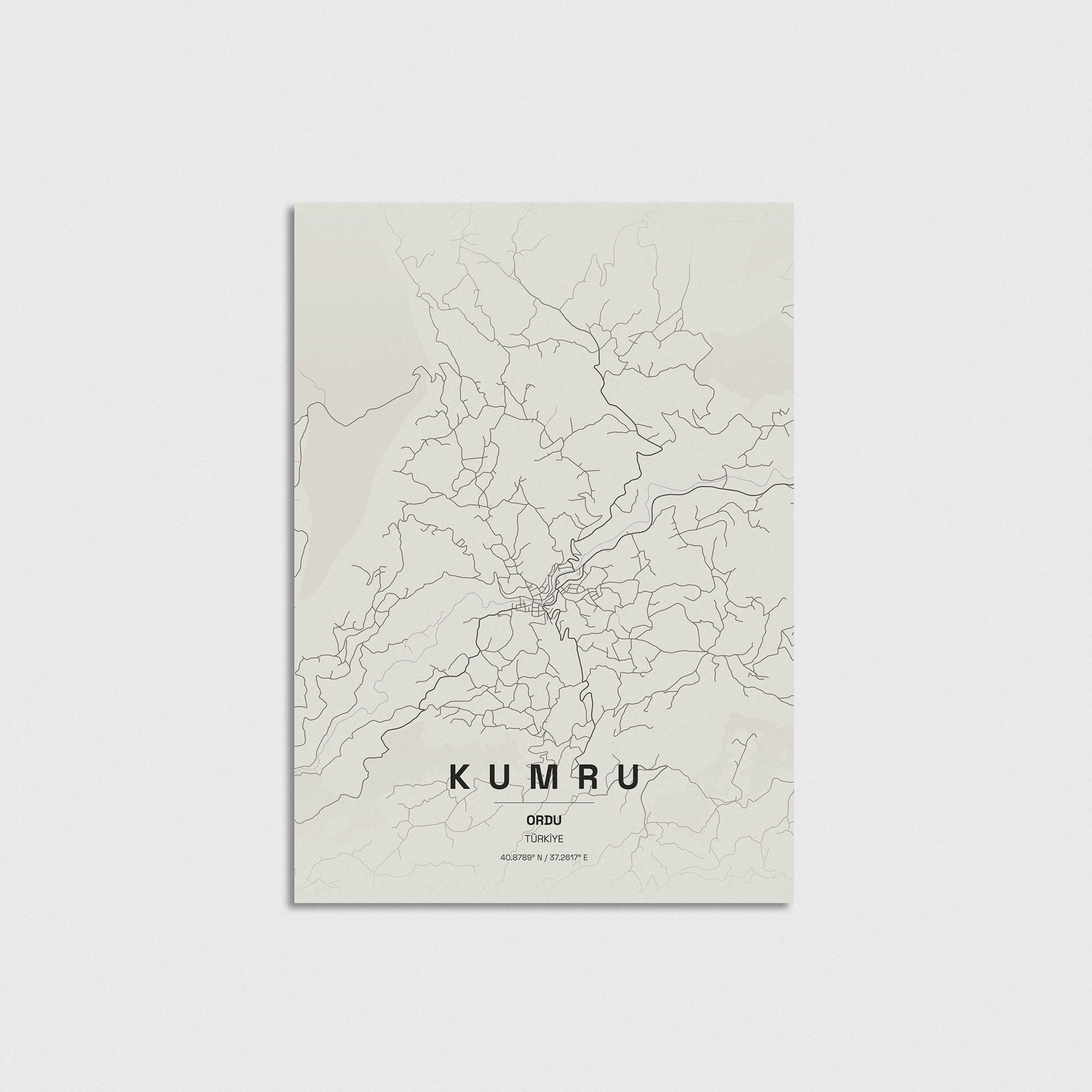 Ordu Kumru İlçe Haritası Posteri - Görsel 3