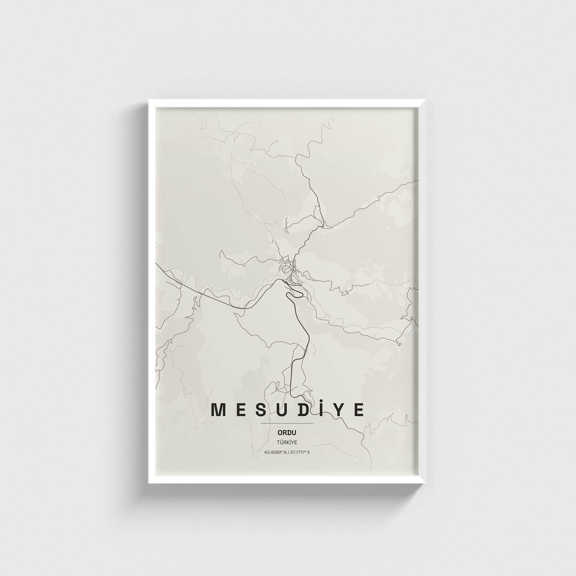 Ordu Mesudiye İlçe Haritası Posteri - Görsel 2