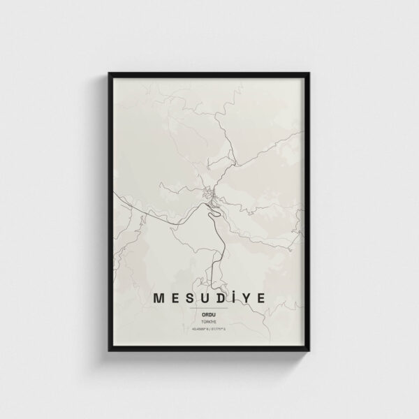 Ordu Mesudiye İlçe Haritası Posteri