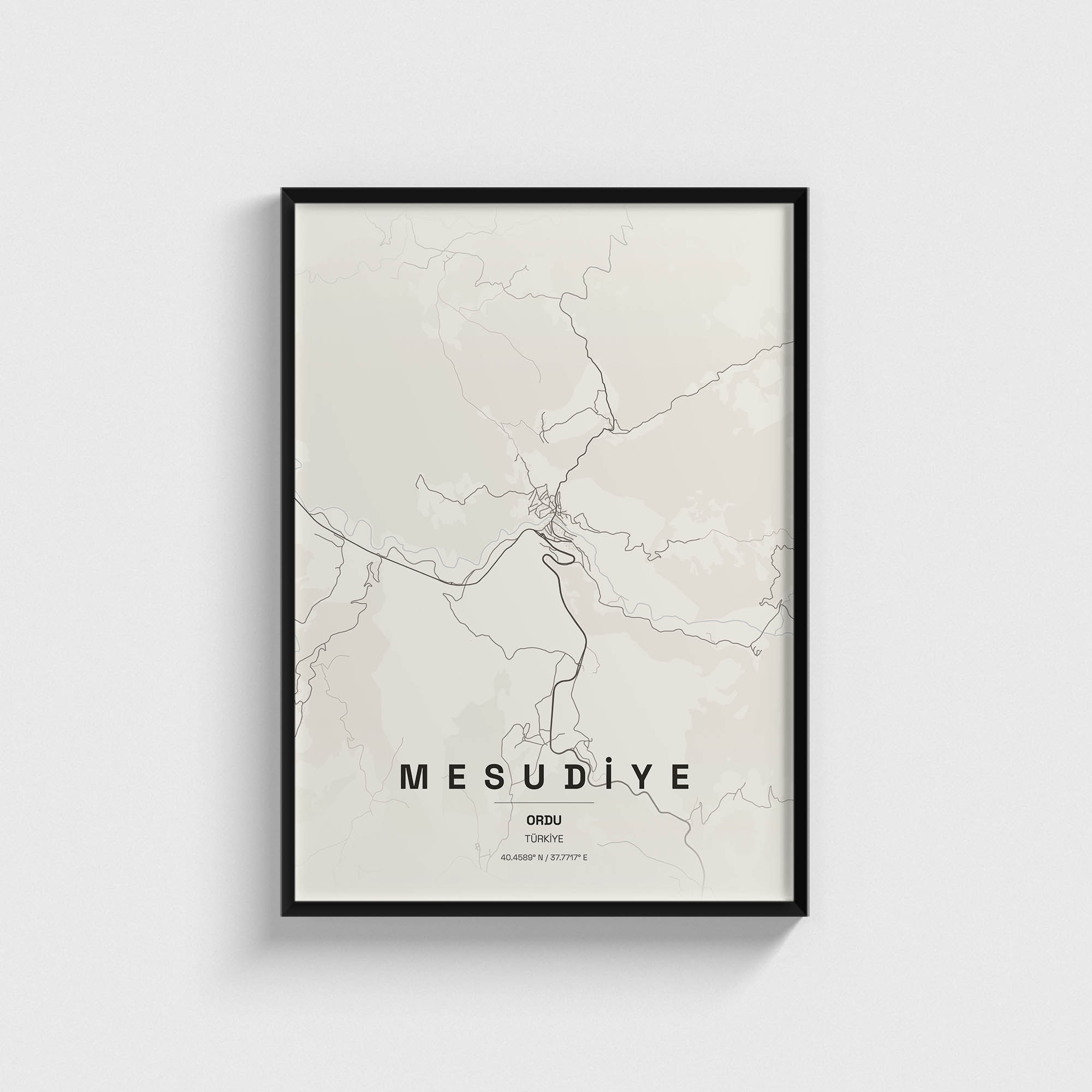 Ordu Mesudiye İlçe Haritası Posteri