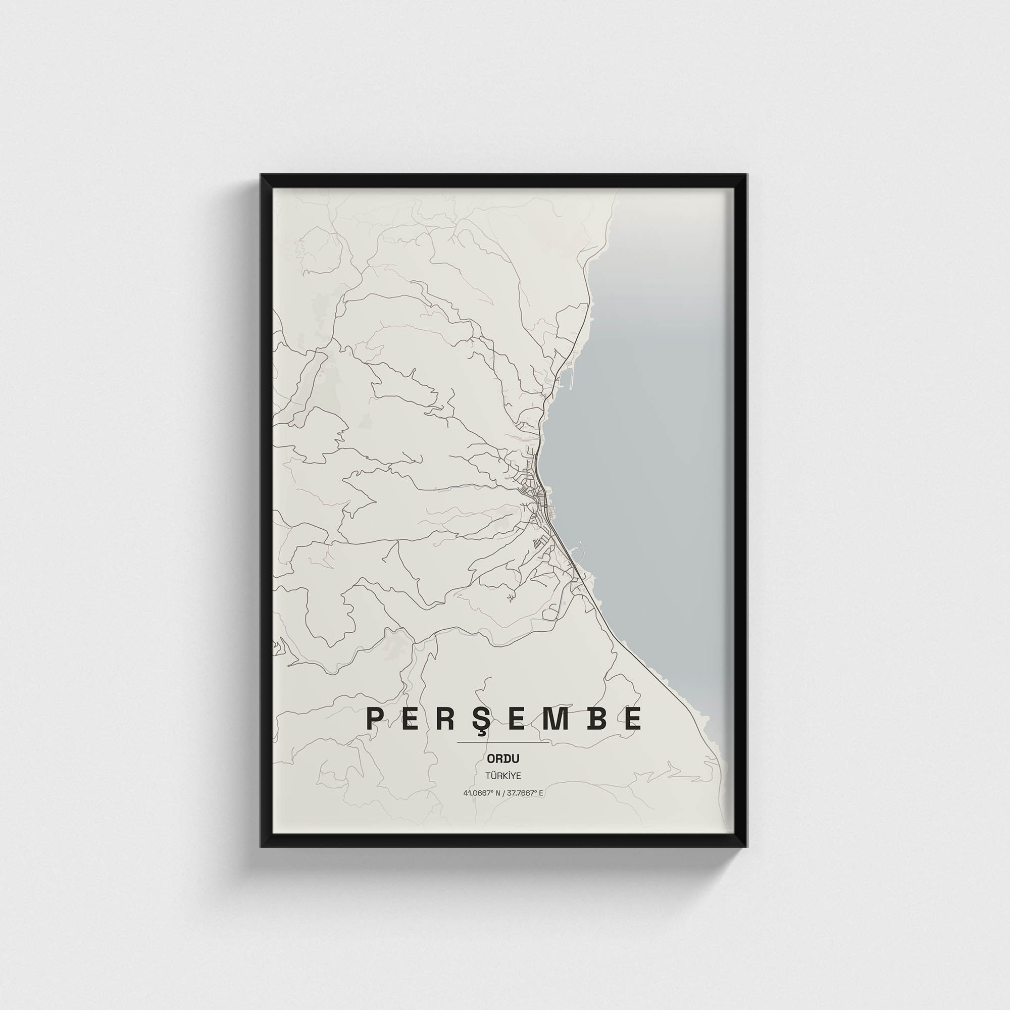 Ordu Perşembe İlçe Haritası Posteri