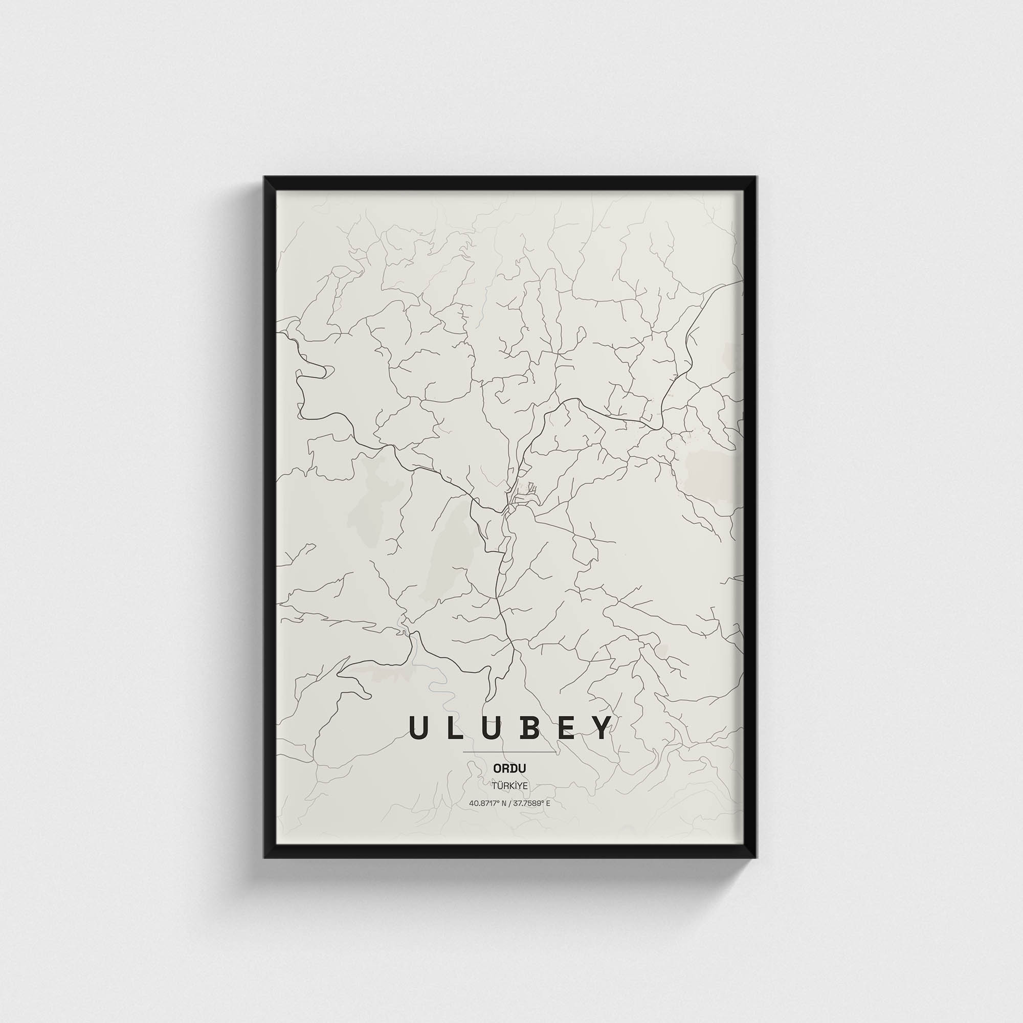 Ordu Ulubey İlçe Haritası Posteri