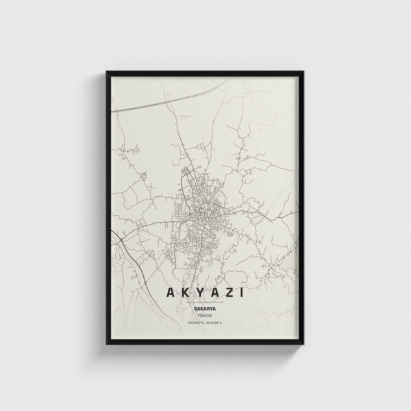 Sakarya Akyazı İlçe Haritası Posteri