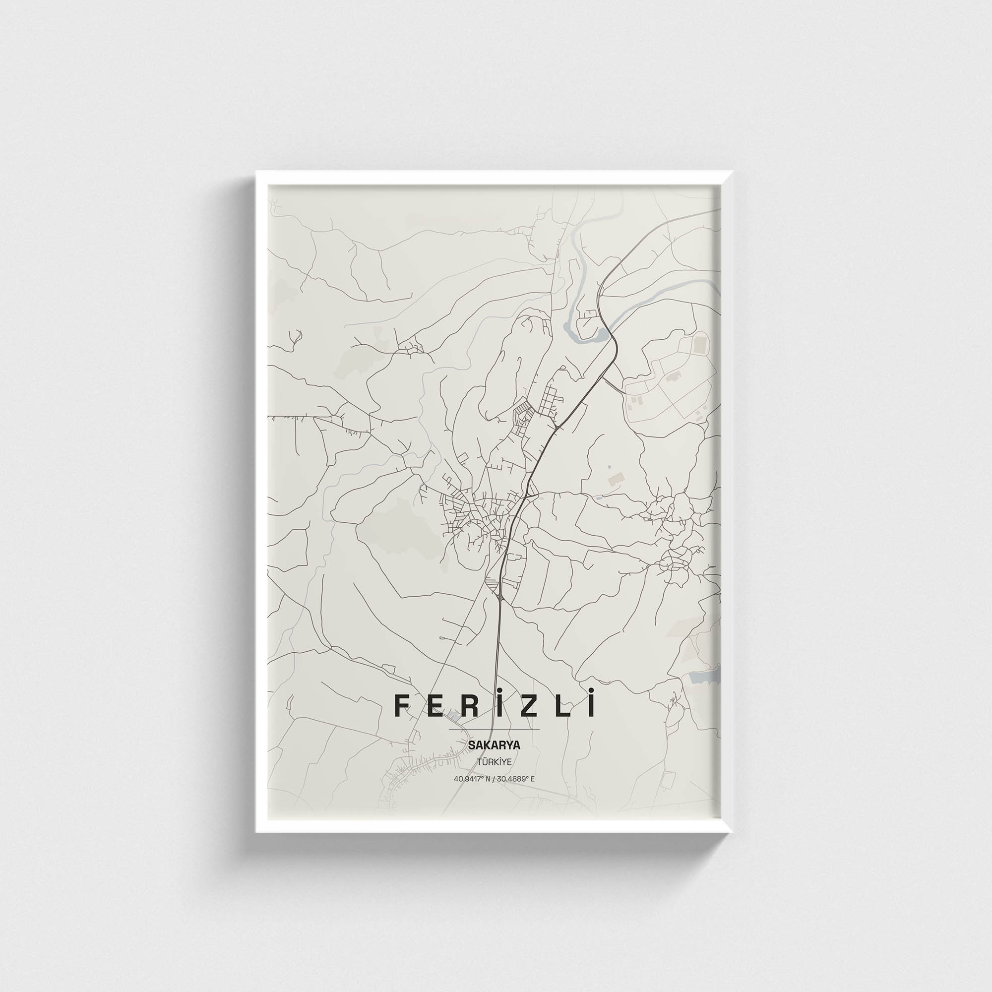 Sakarya Ferizli İlçe Haritası Posteri - Görsel 2