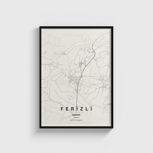 Sakarya Ferizli İlçe Haritası Posteri