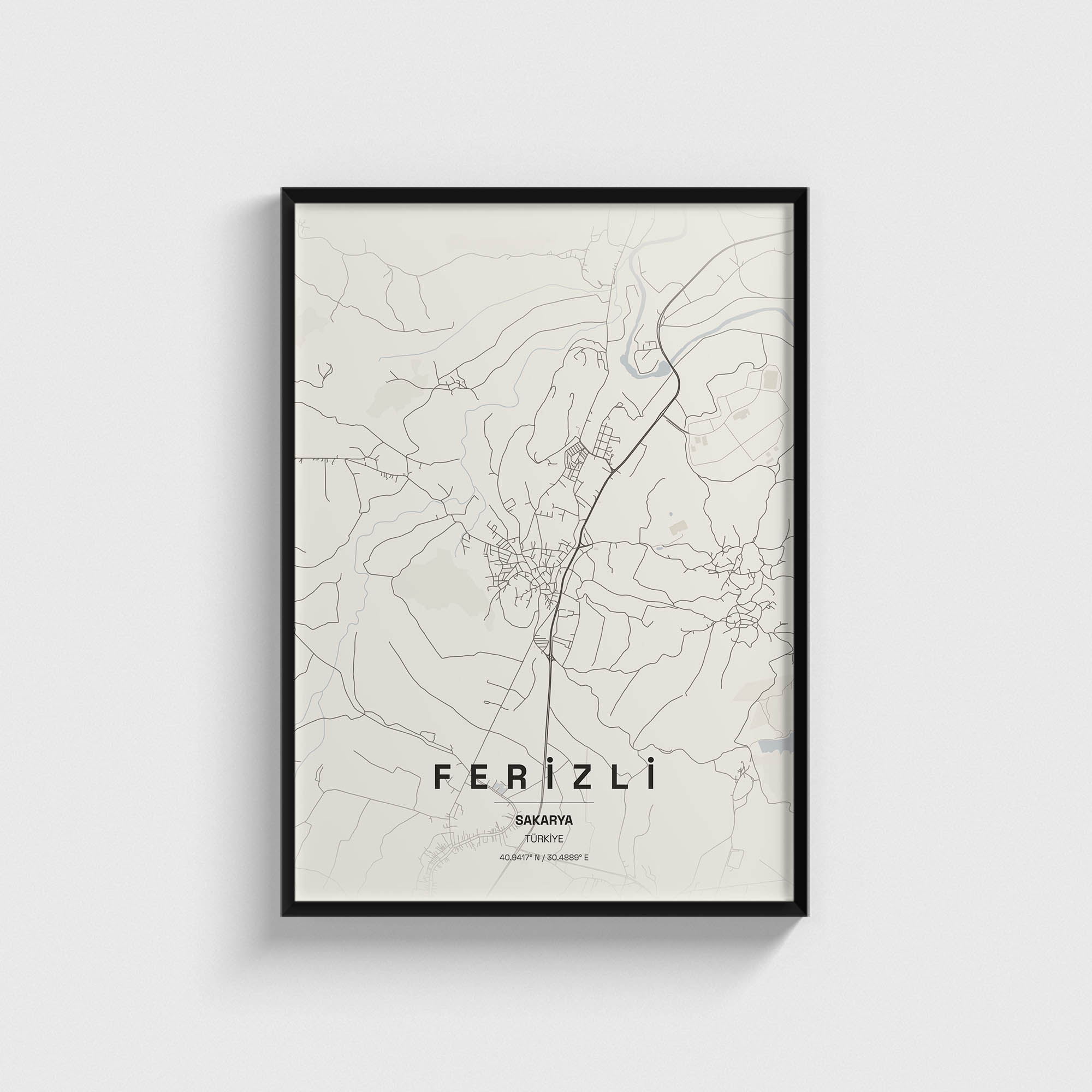 Sakarya Ferizli İlçe Haritası Posteri