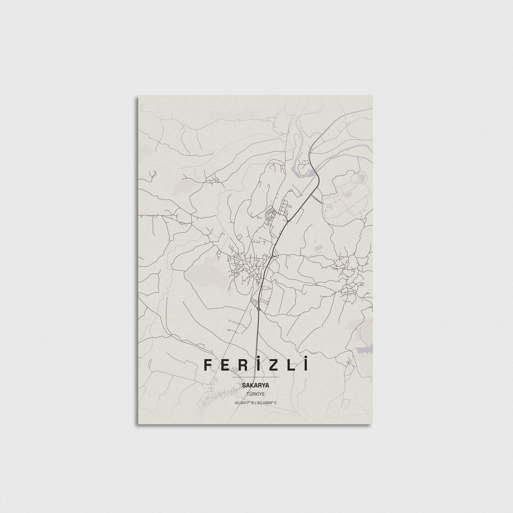 Sakarya Ferizli İlçe Haritası Posteri - Görsel 3