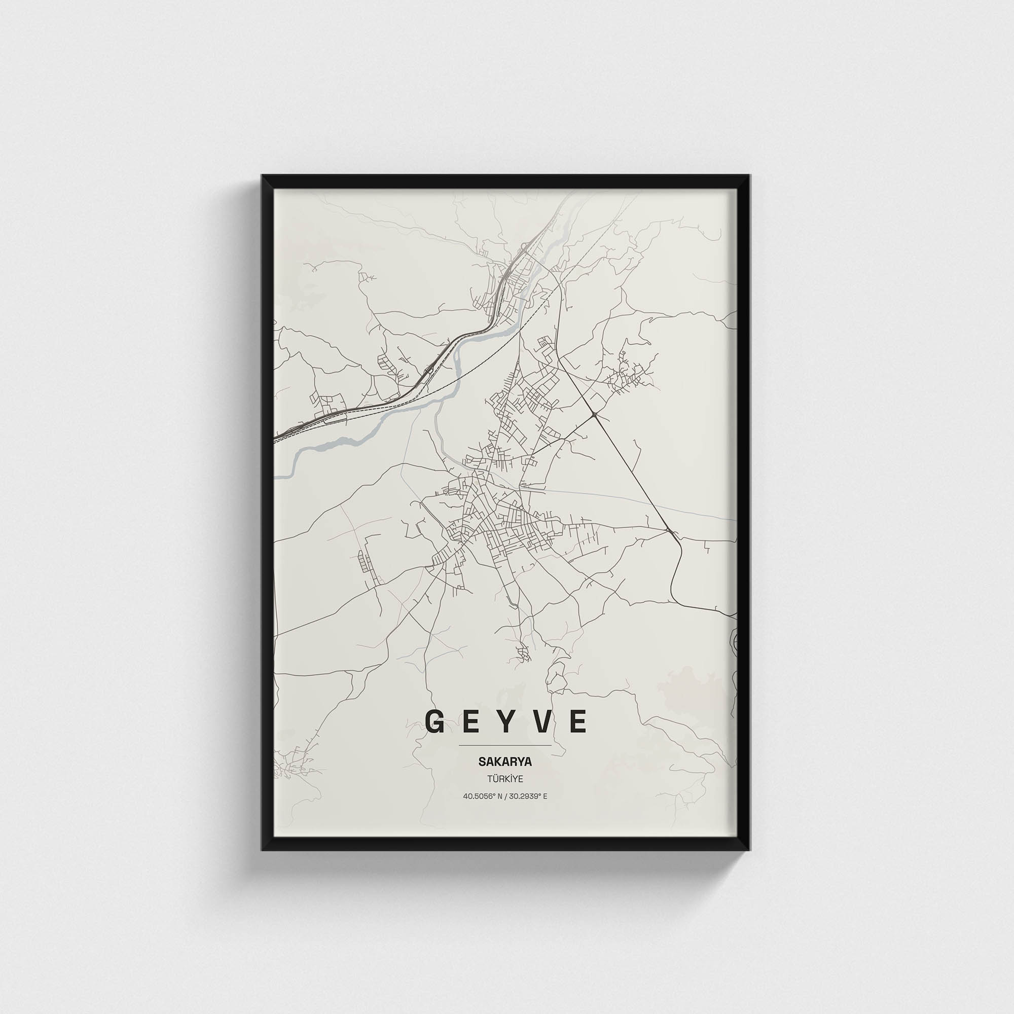 Sakarya Geyve İlçe Haritası Posteri