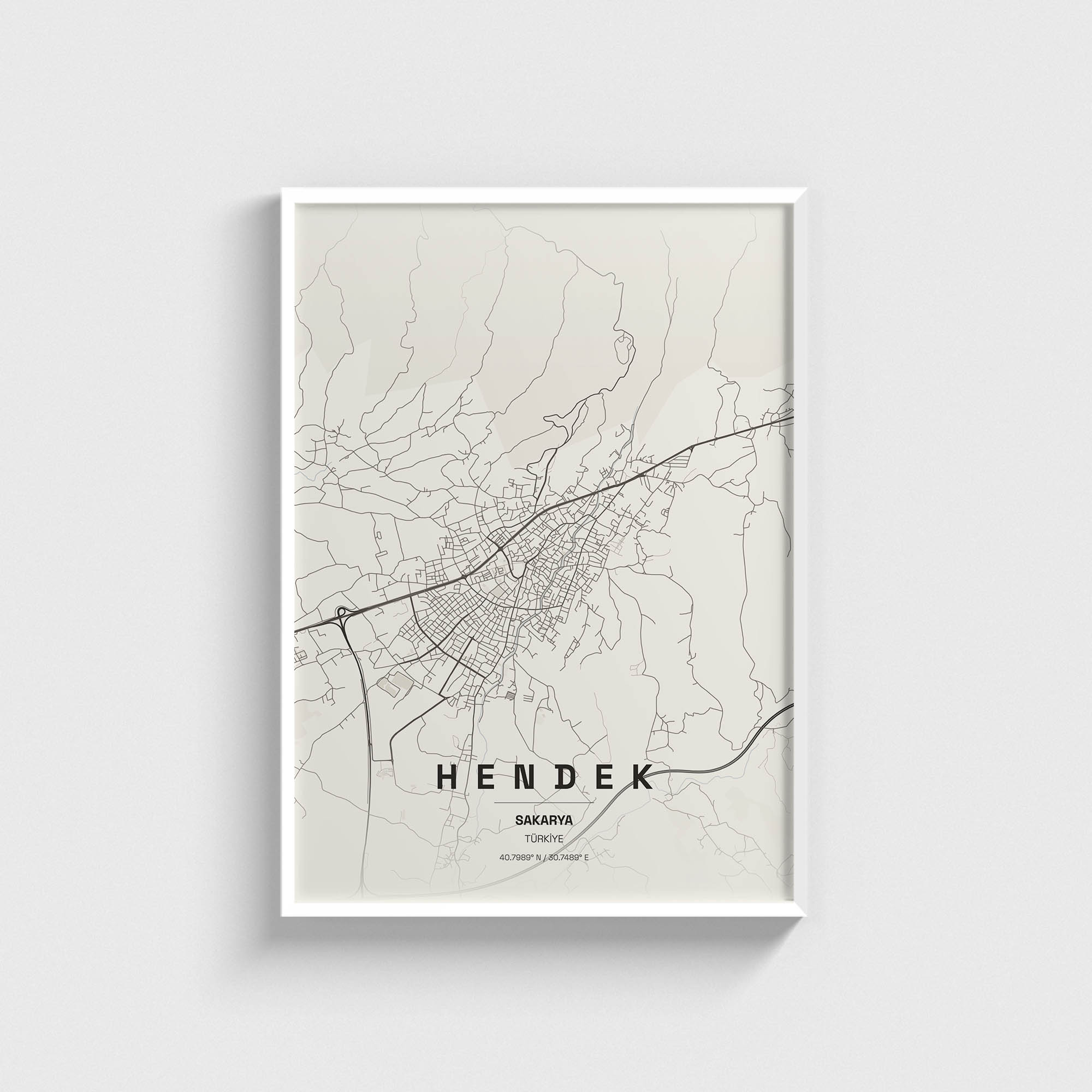 Sakarya Hendek İlçe Haritası Posteri - Görsel 2