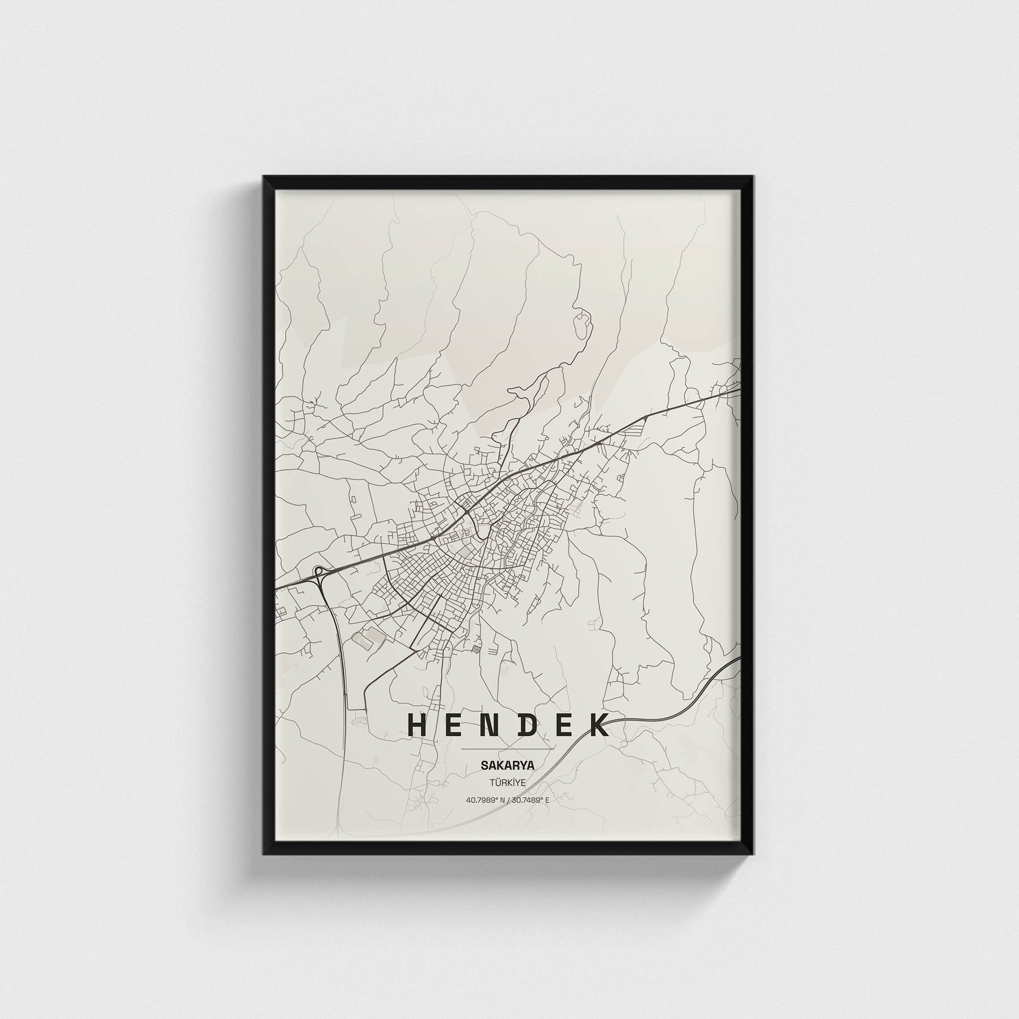 Sakarya Hendek İlçe Haritası Posteri