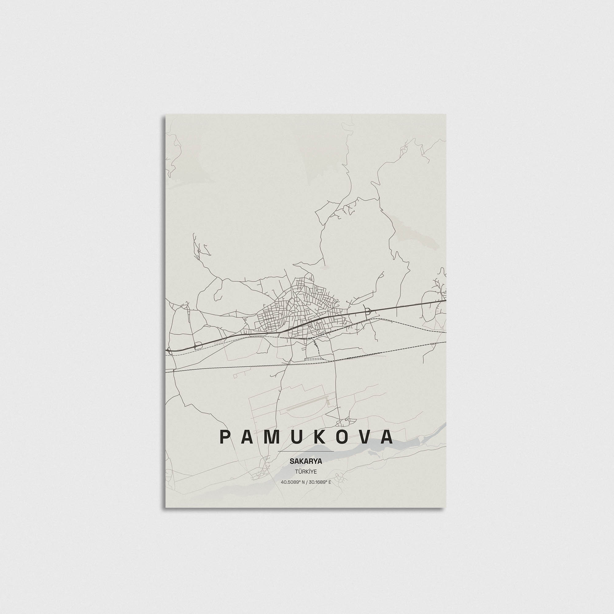 Sakarya Pamukova İlçe Haritası Posteri - Görsel 3