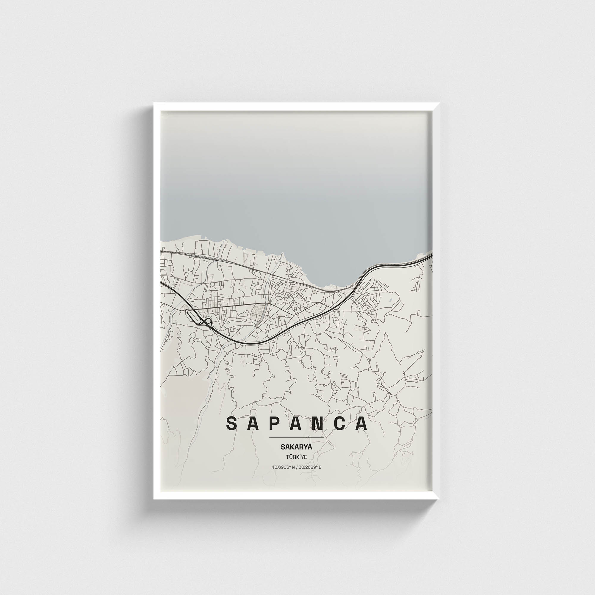 Sakarya Sapanca İlçe Haritası Posteri - Görsel 2