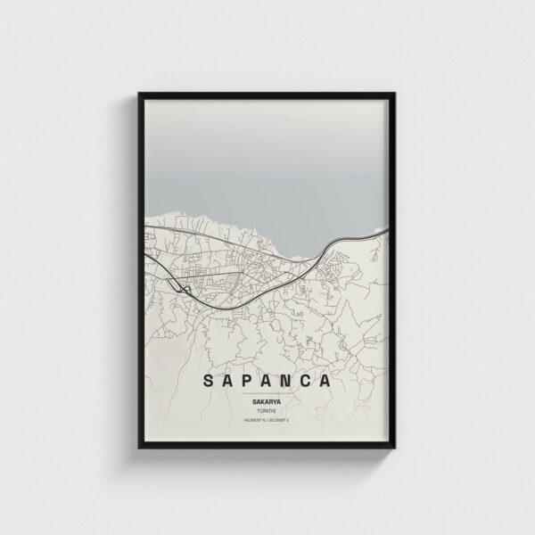 Sakarya Sapanca İlçe Haritası Posteri