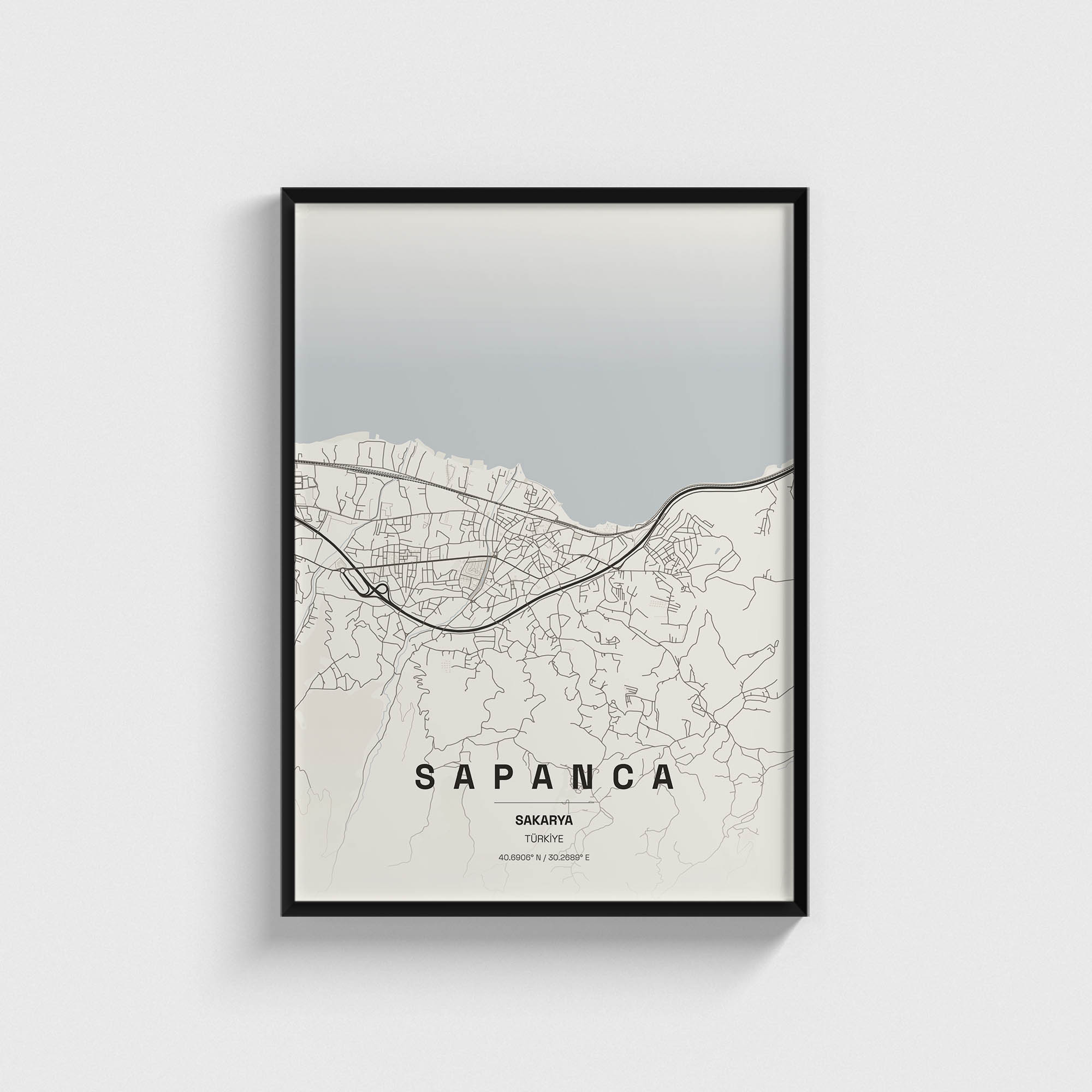 Sakarya Sapanca İlçe Haritası Posteri