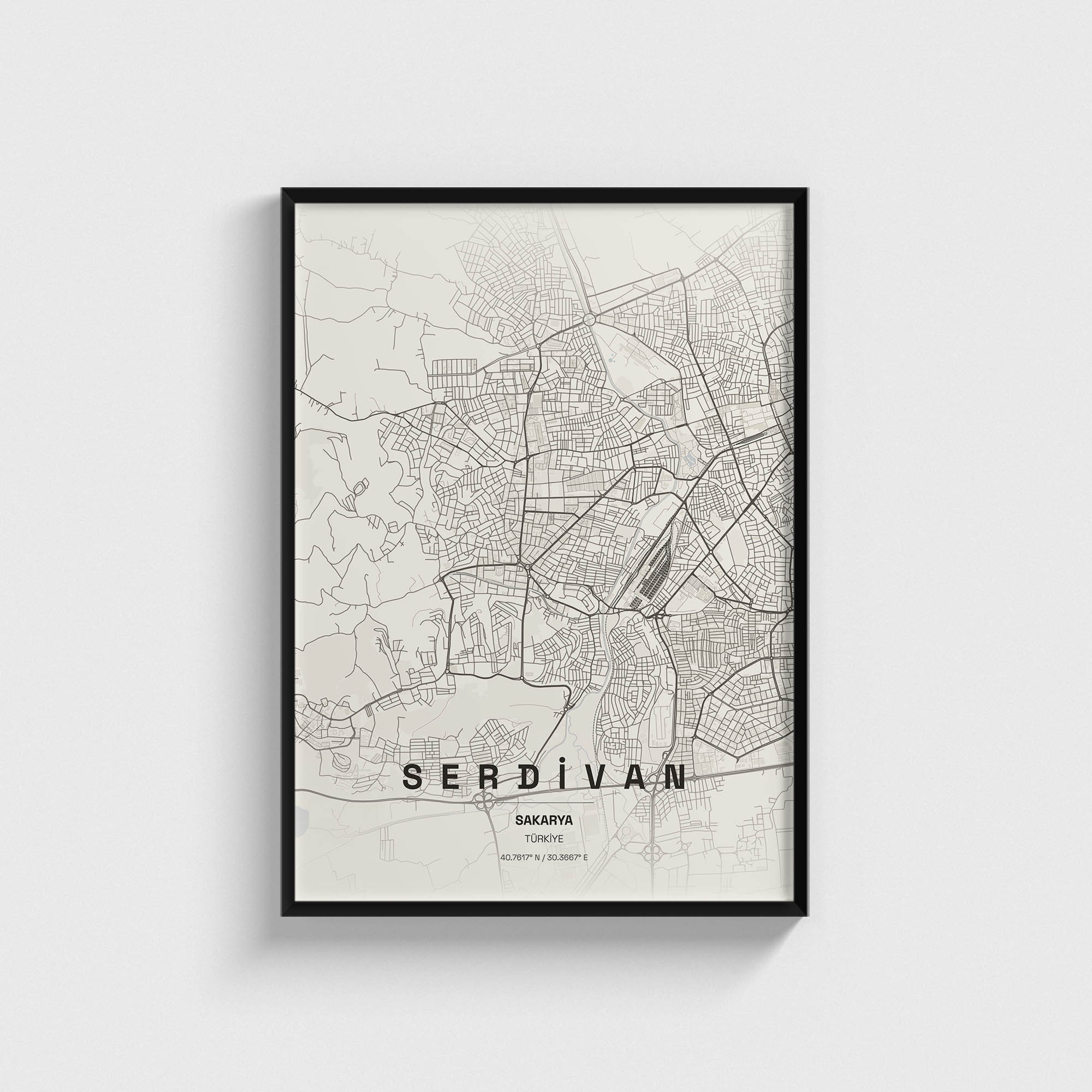 Sakarya Serdivan İlçe Haritası Posteri