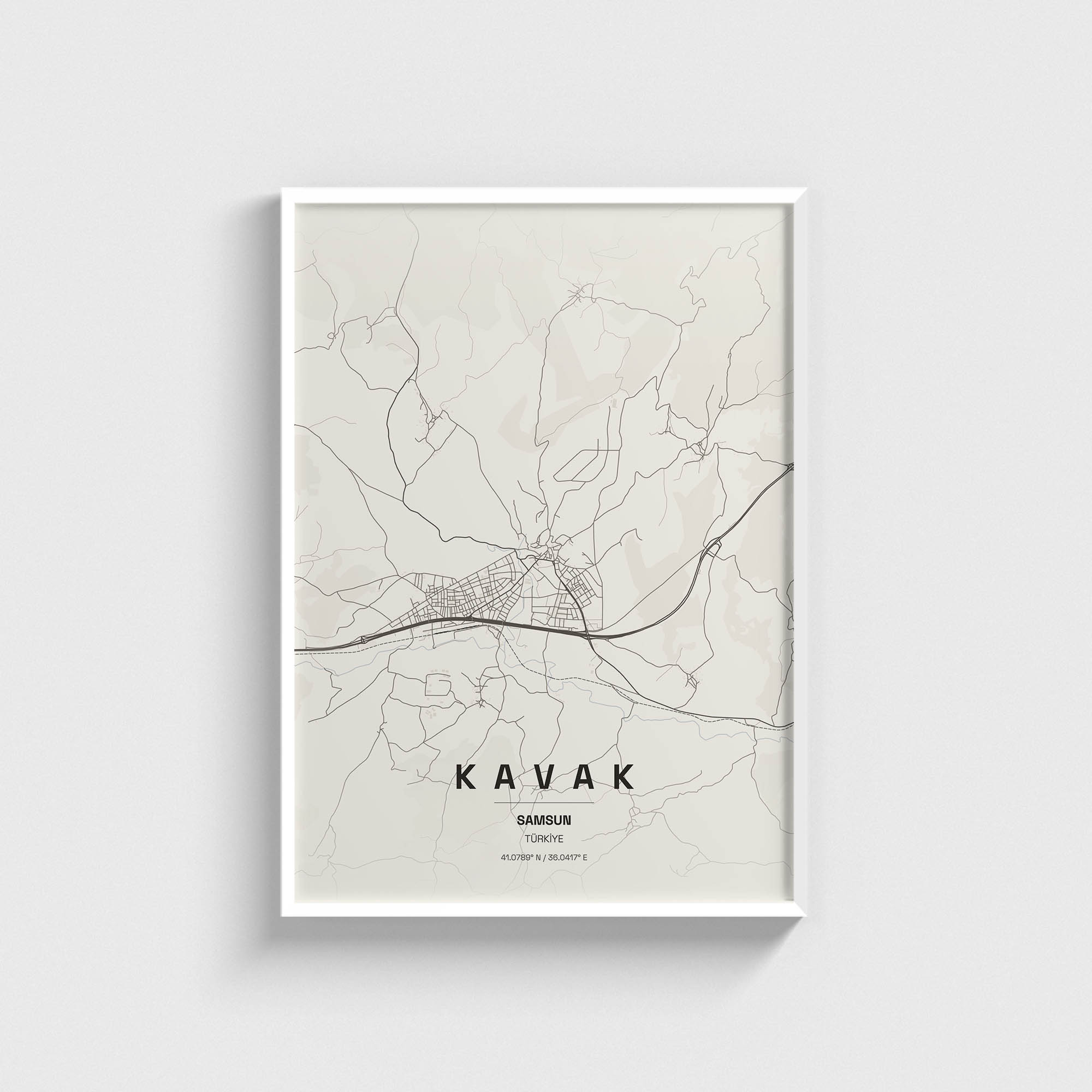 Samsun Kavak İlçe Haritası Posteri - Görsel 2