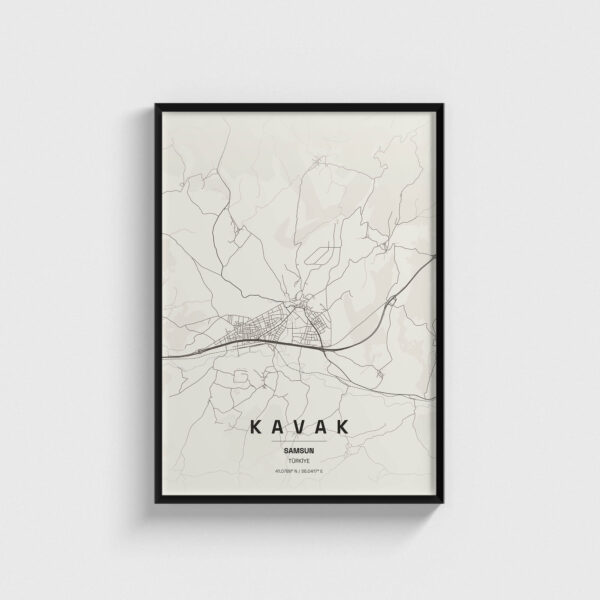 Samsun Kavak İlçe Haritası Posteri