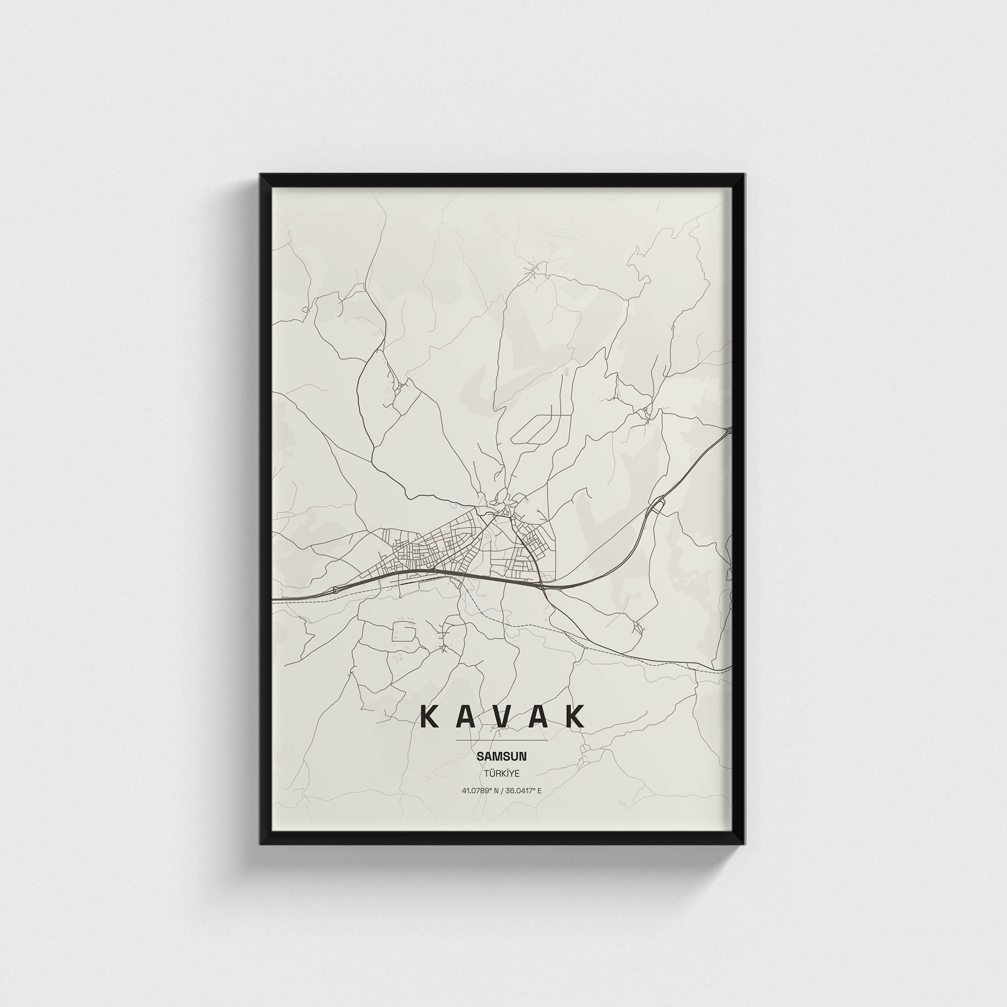 Samsun Kavak İlçe Haritası Posteri