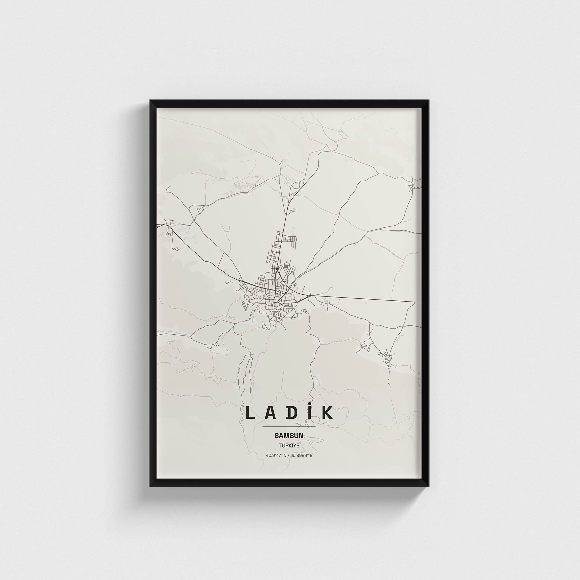 Samsun Ladik İlçe Haritası Posteri
