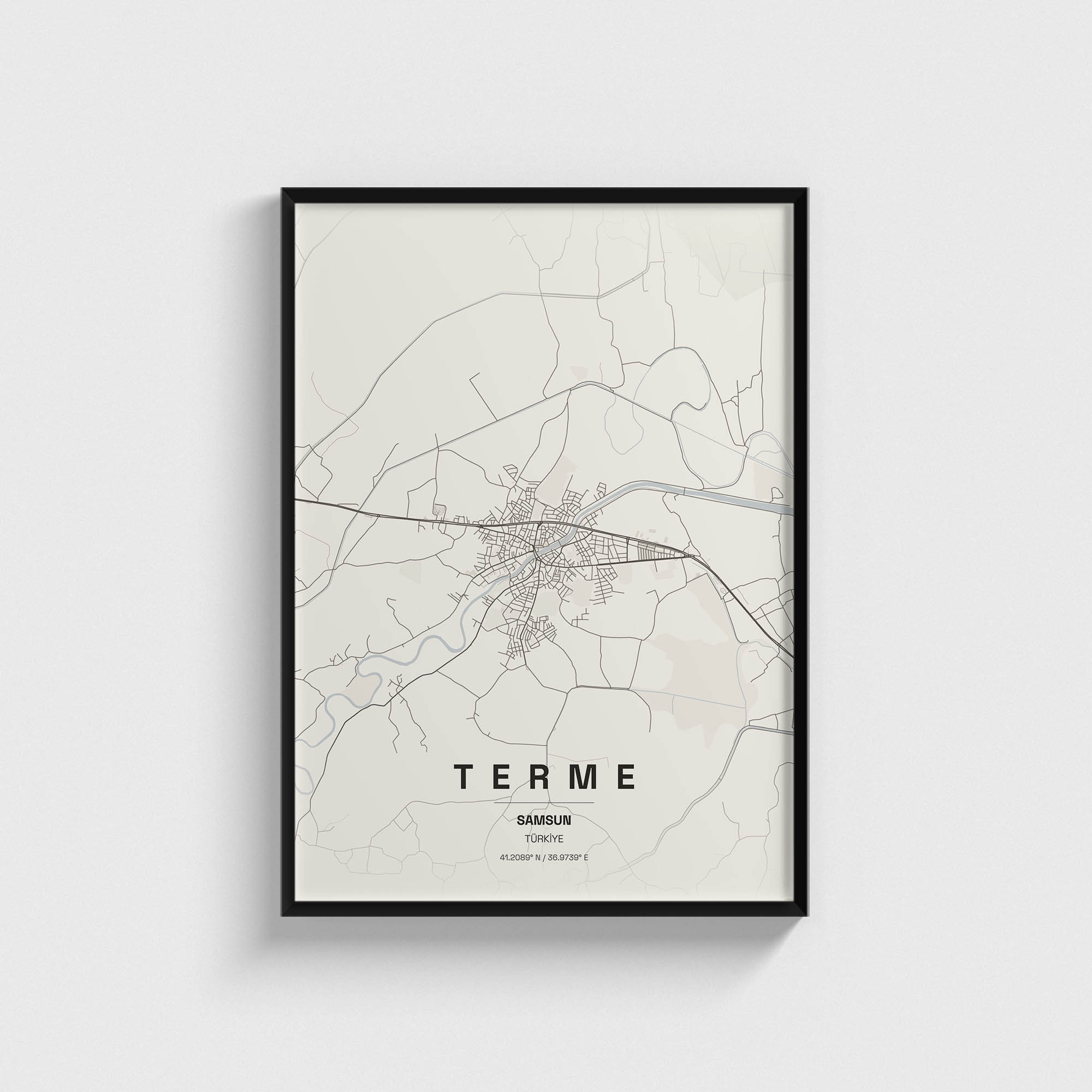 Samsun Terme İlçe Haritası Posteri