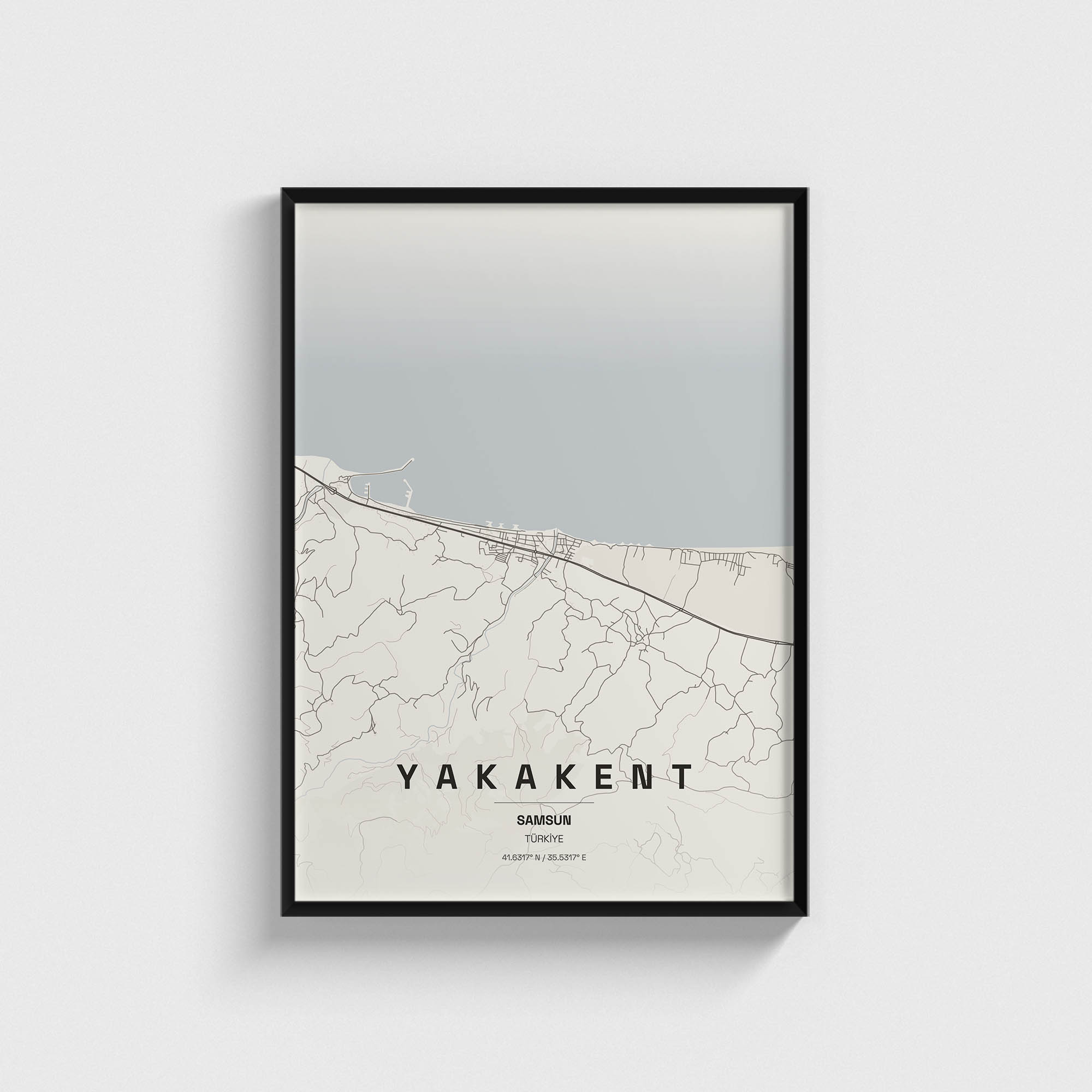 Samsun Yakakent İlçe Haritası Posteri