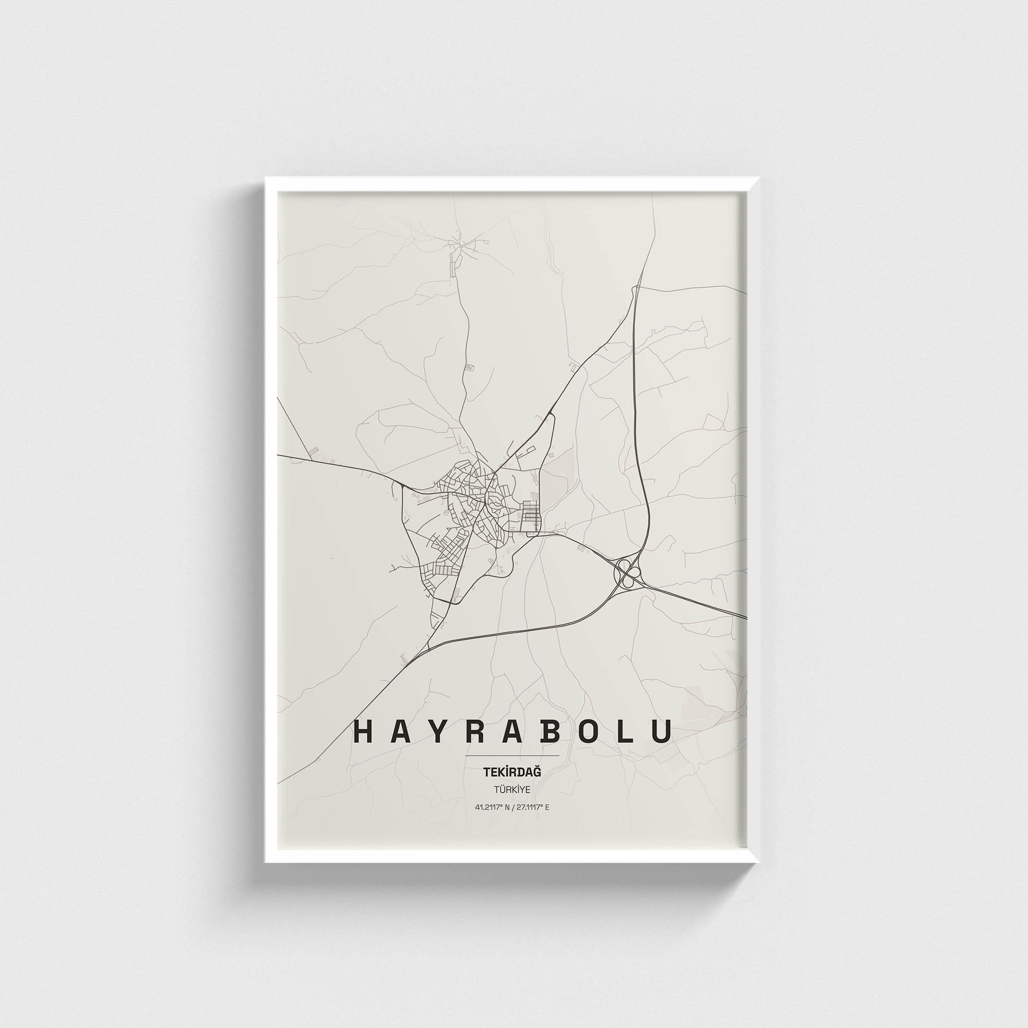 Tekirdağ Hayrabolu İlçe Haritası Posteri - Görsel 2