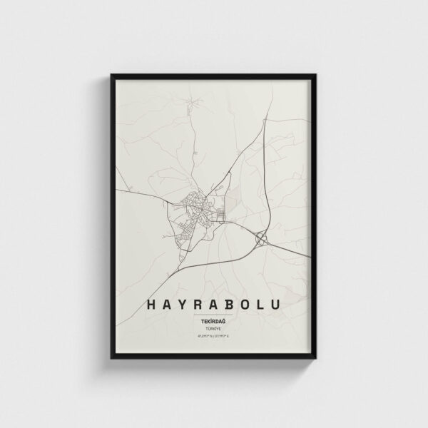 Tekirdağ Hayrabolu İlçe Haritası Posteri