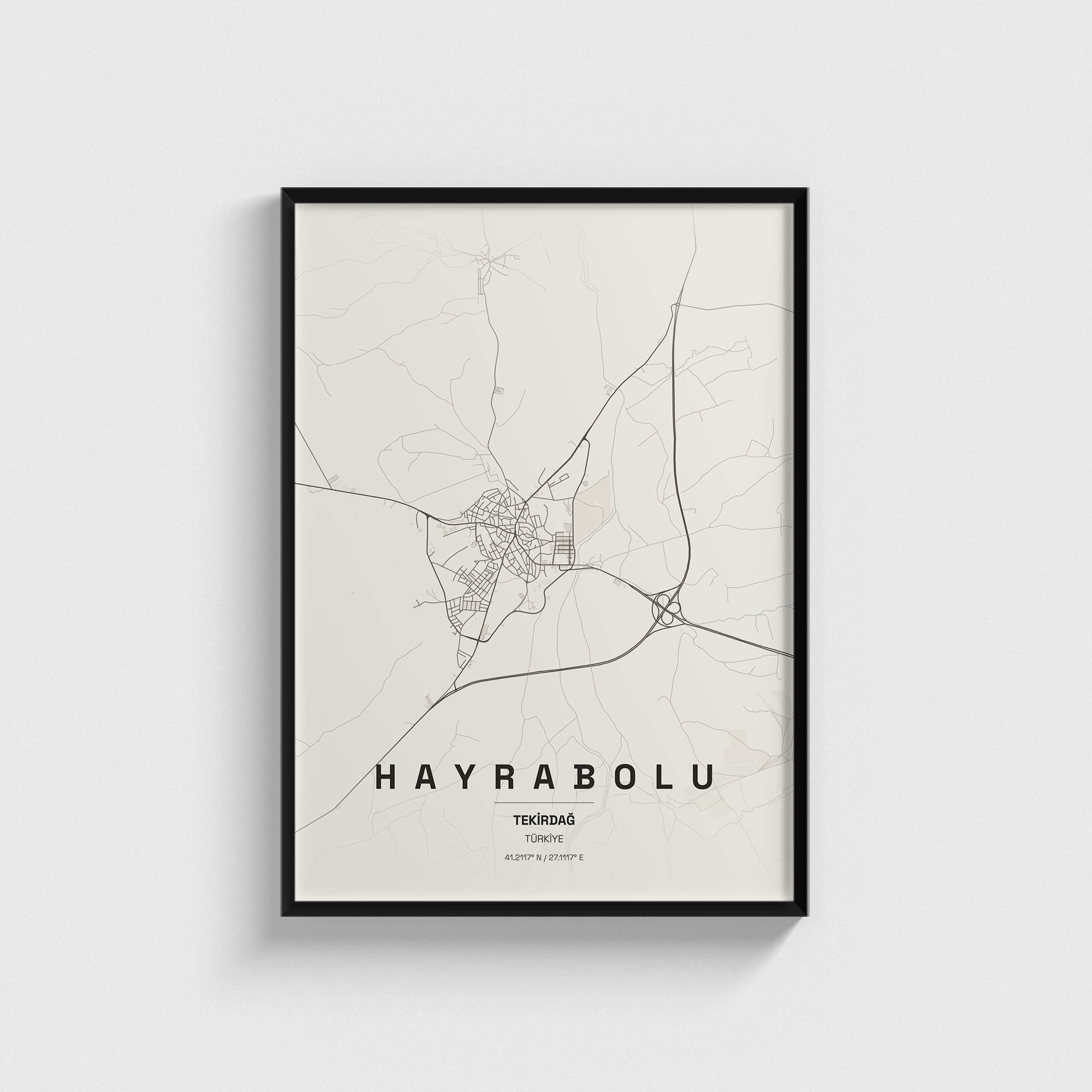 Tekirdağ Hayrabolu İlçe Haritası Posteri
