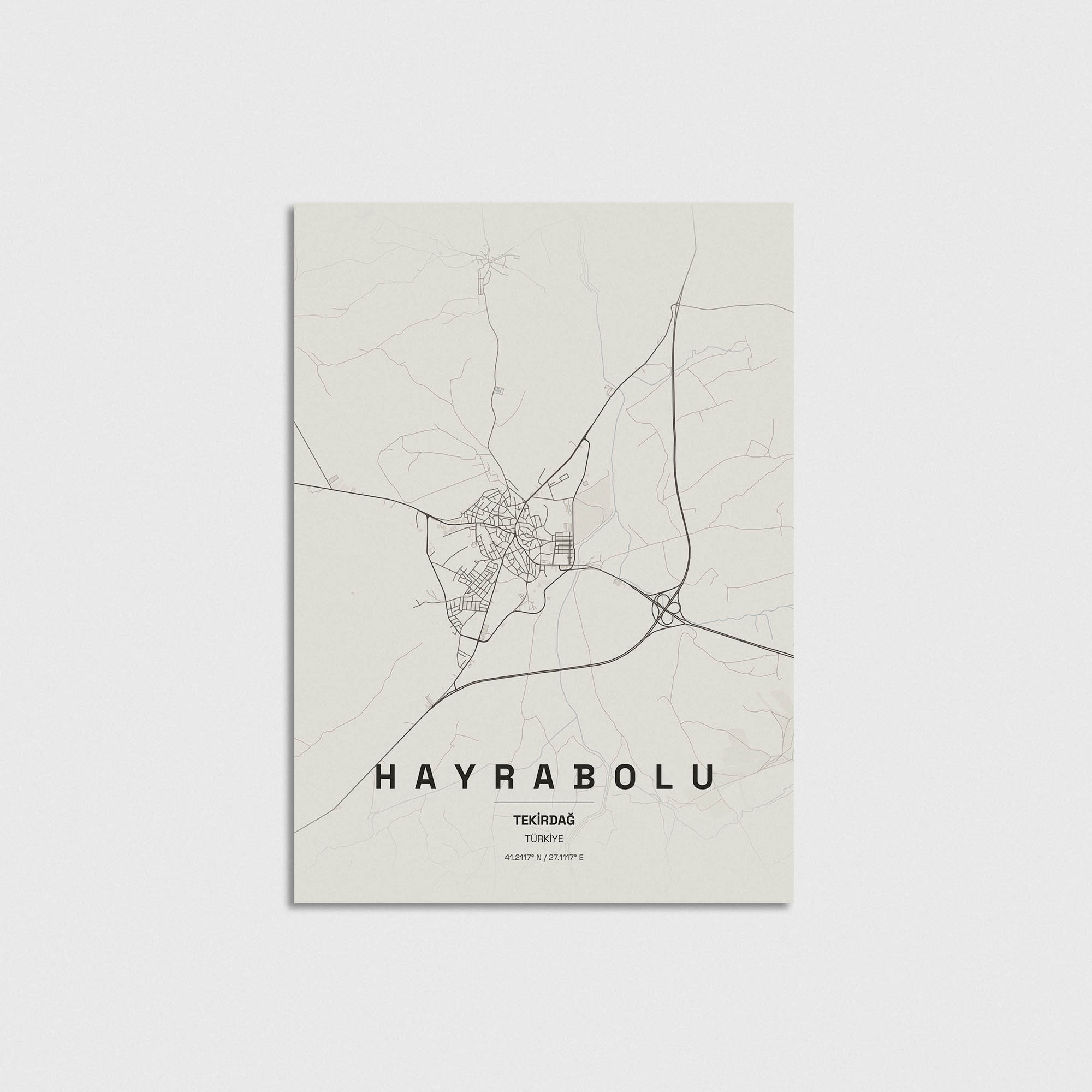Tekirdağ Hayrabolu İlçe Haritası Posteri - Görsel 3