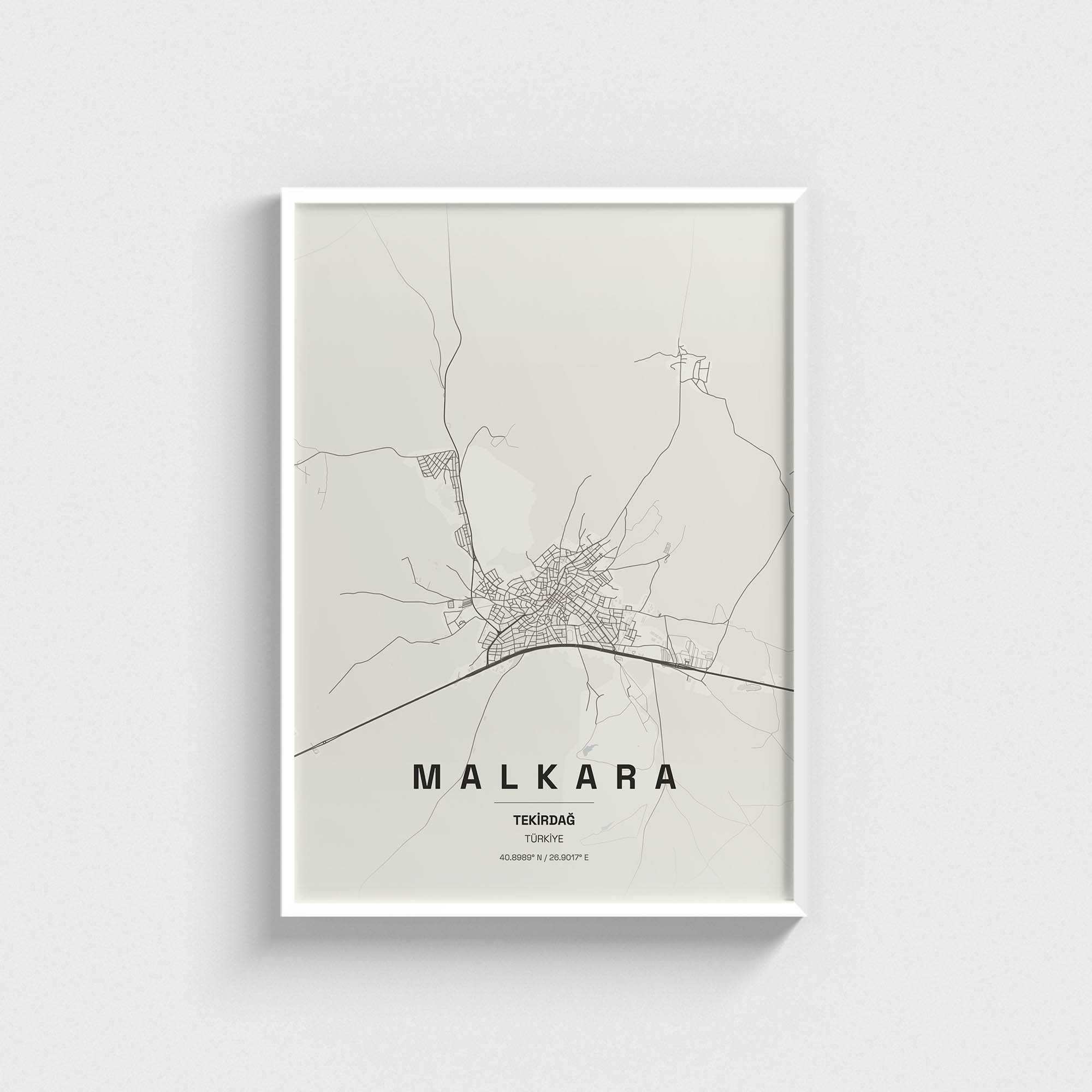 Tekirdağ Malkara İlçe Haritası Posteri - Görsel 2