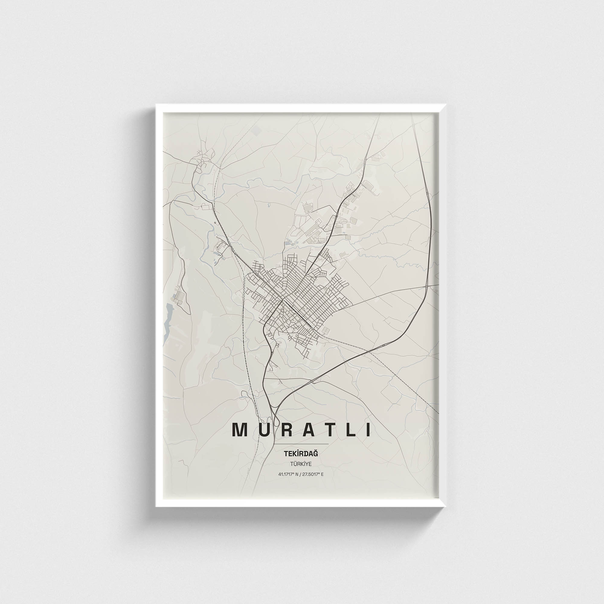 Tekirdağ Muratlı İlçe Haritası Posteri - Görsel 2