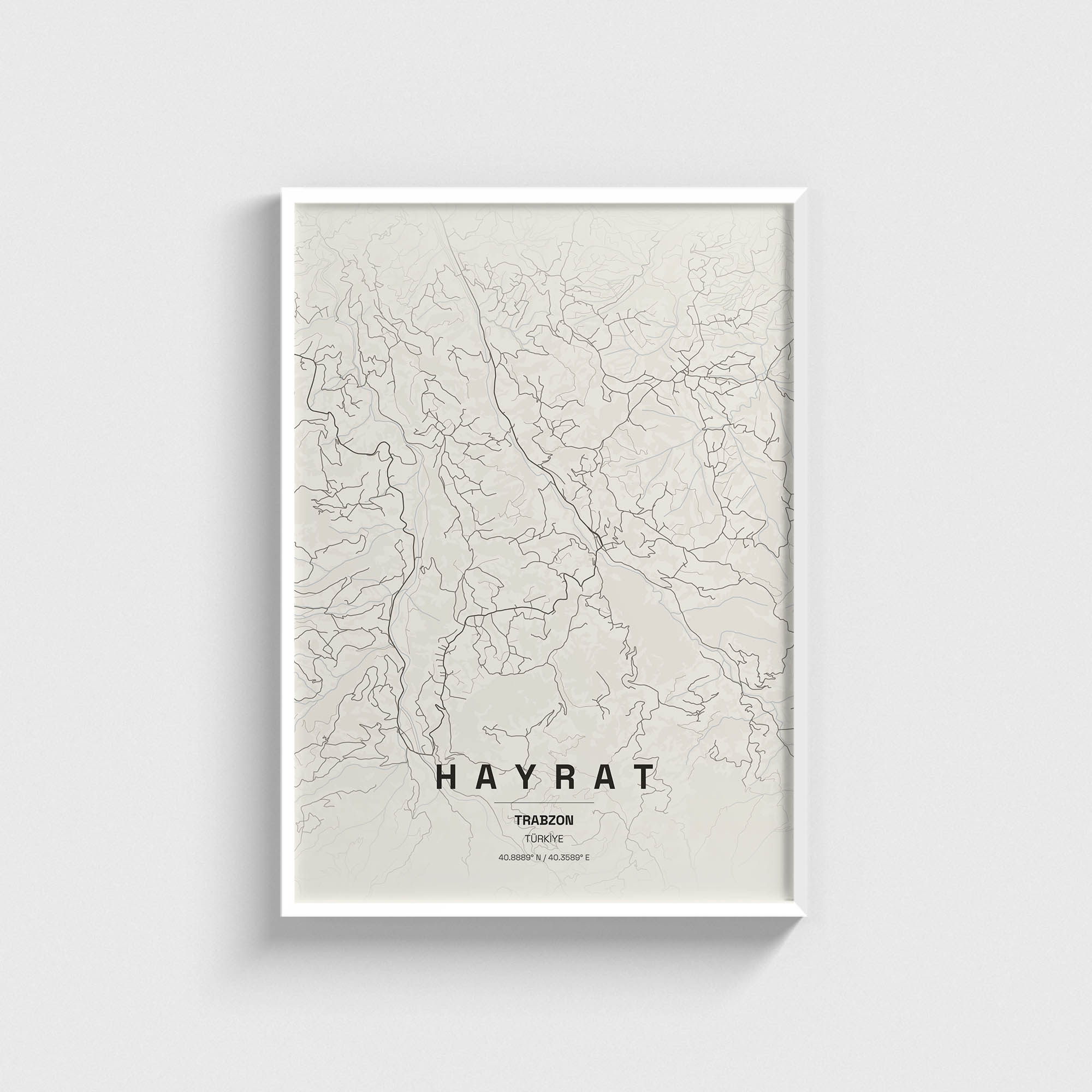 Trabzon Hayrat İlçe Haritası Posteri - Görsel 2