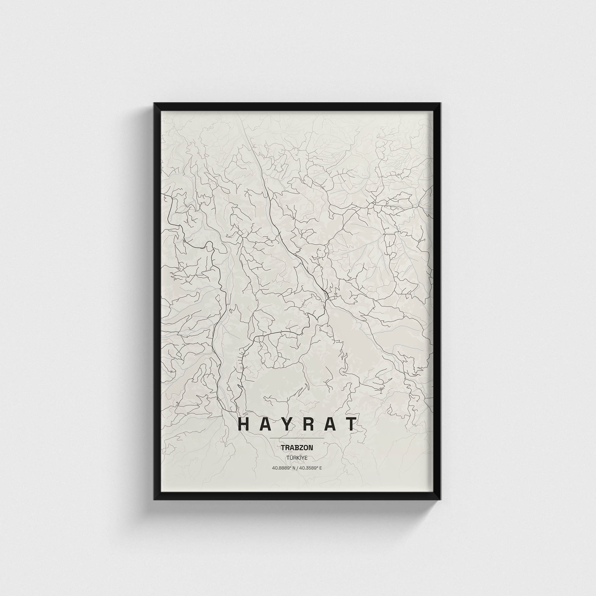 Trabzon Hayrat İlçe Haritası Posteri