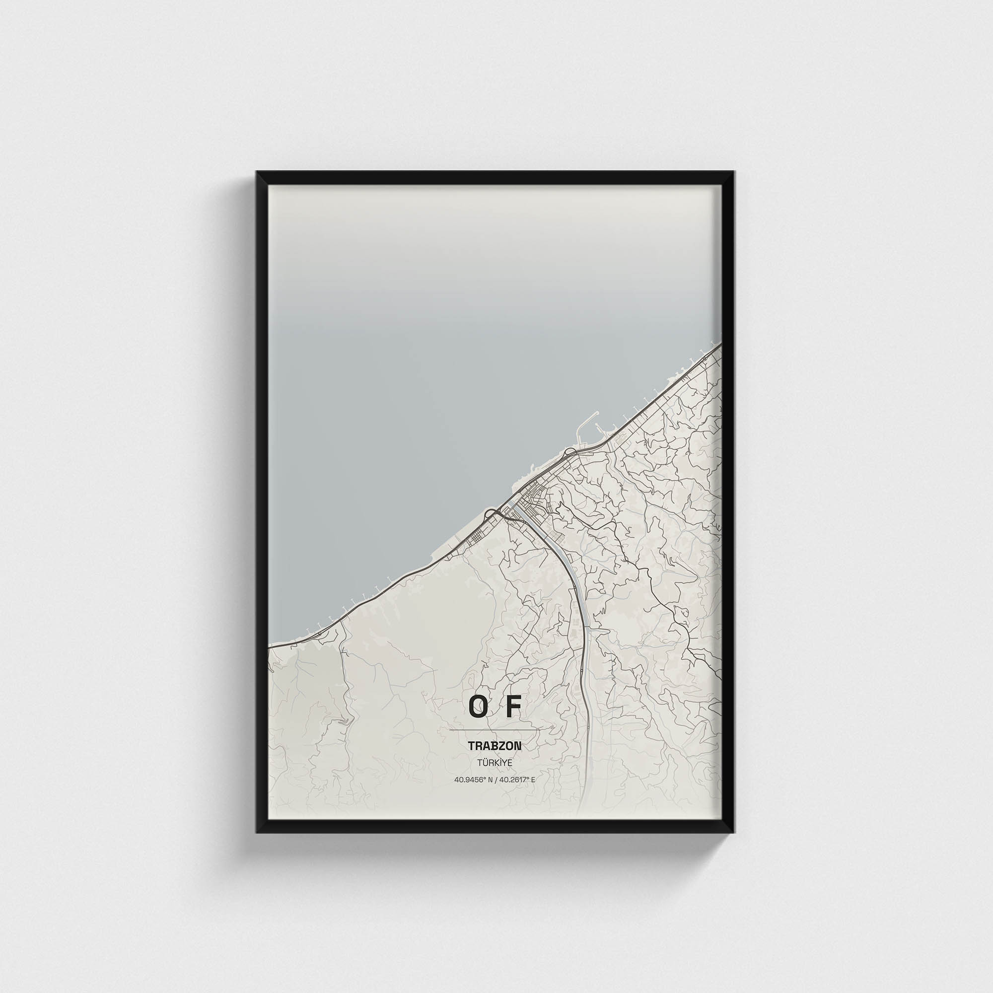 Trabzon Of İlçe Haritası Posteri