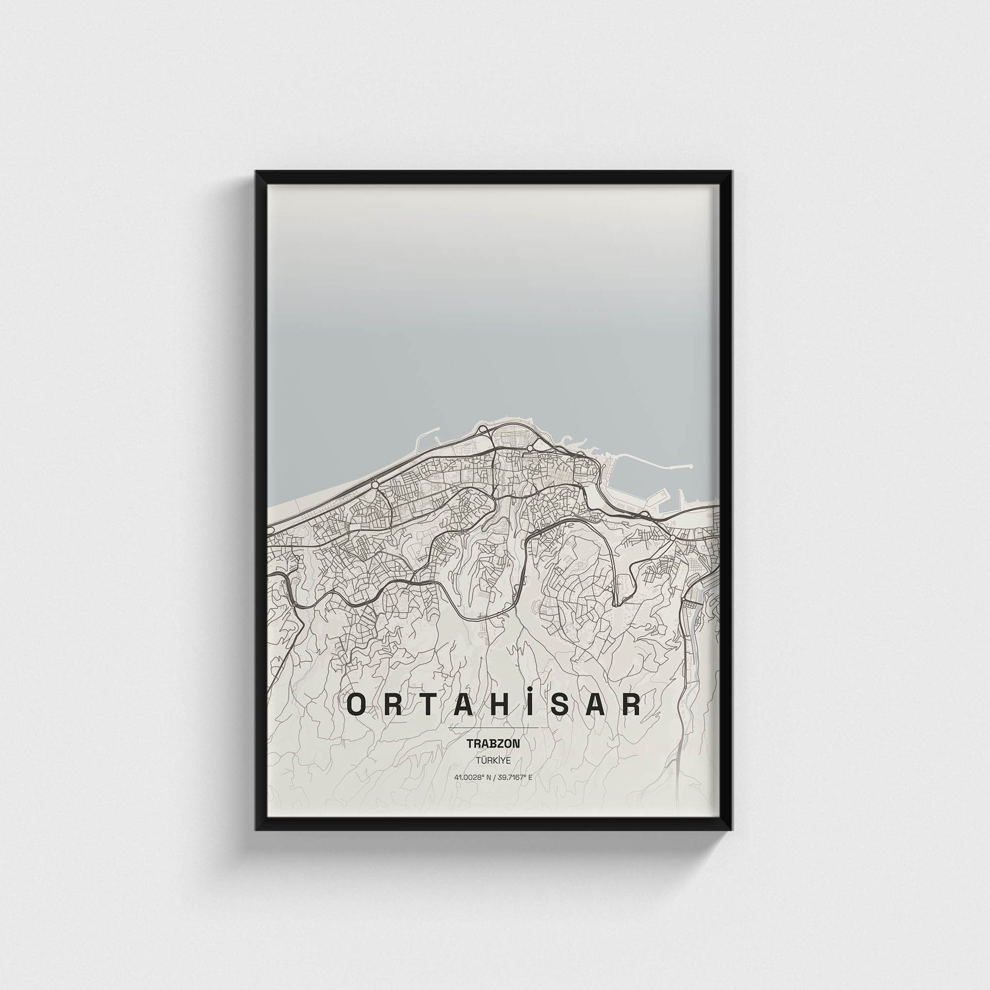 Trabzon Ortahisar İlçe Haritası Posteri