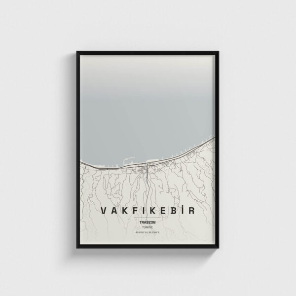 Trabzon Vakfıkebir İlçe Haritası Posteri