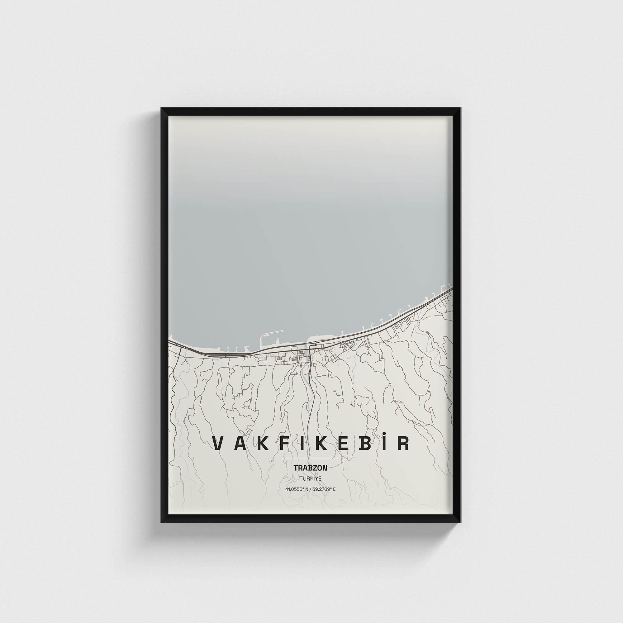Trabzon Vakfıkebir İlçe Haritası Posteri