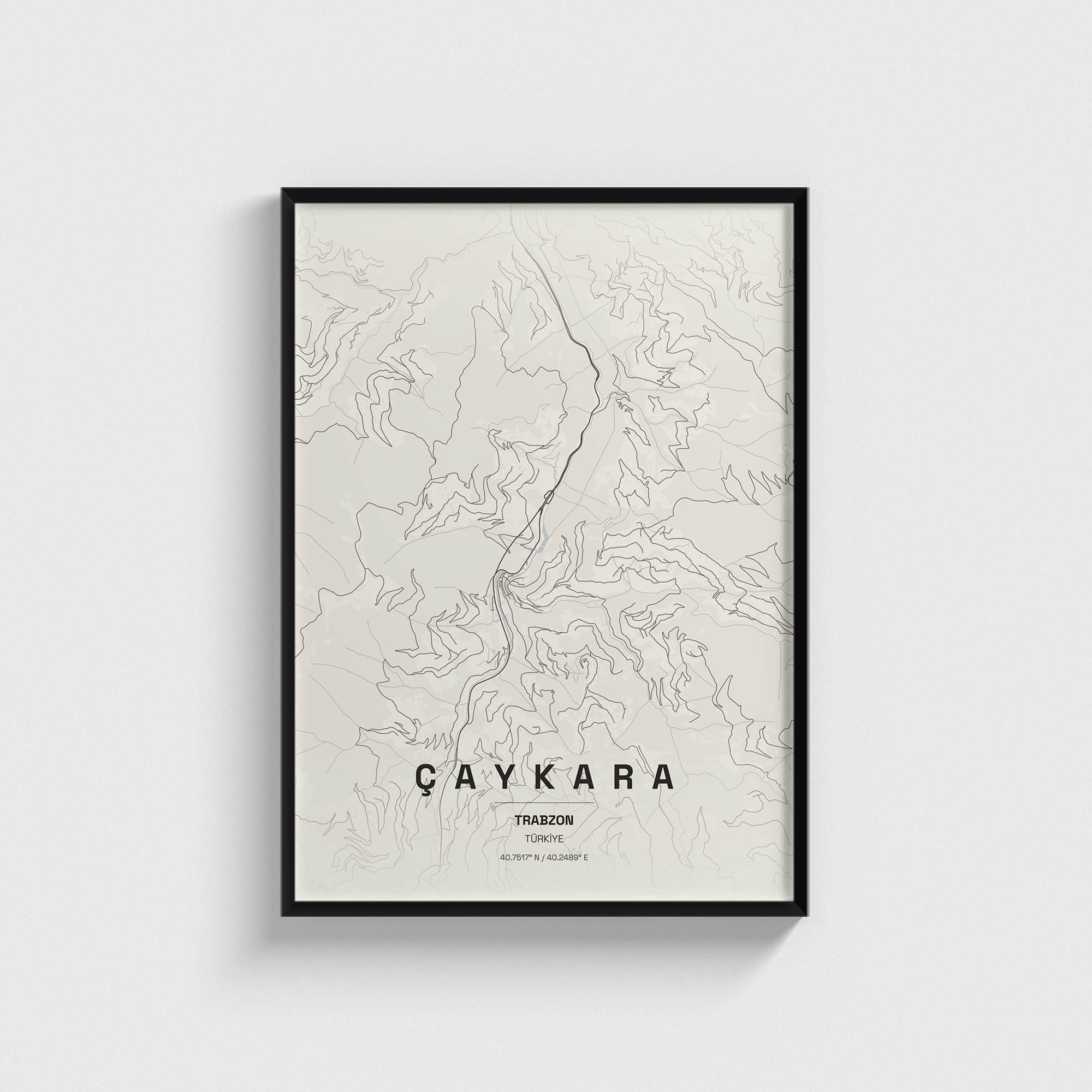 Trabzon Çaykara İlçe Haritası Posteri