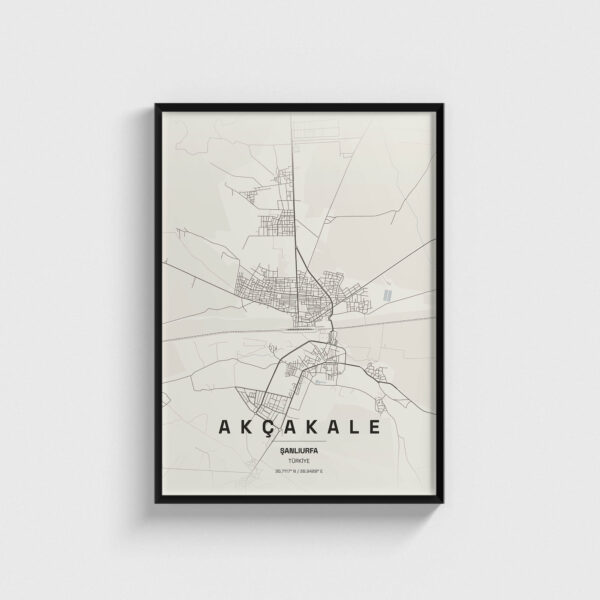 Şanlıurfa Akçakale İlçe Haritası Posteri