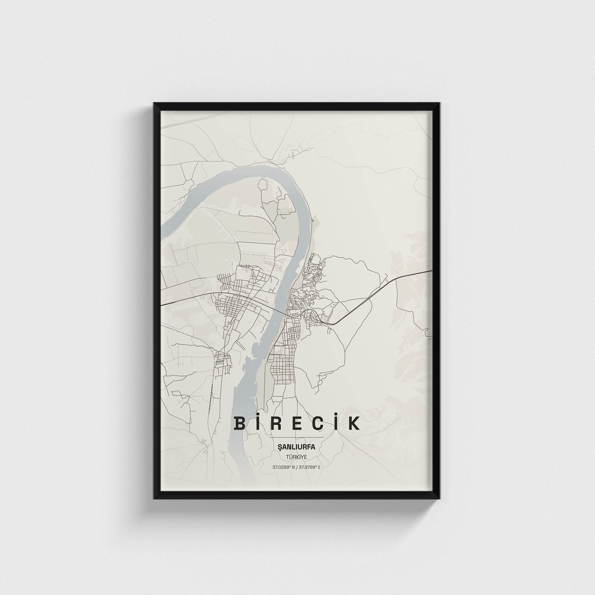 Şanlıurfa Birecik İlçe Haritası Posteri